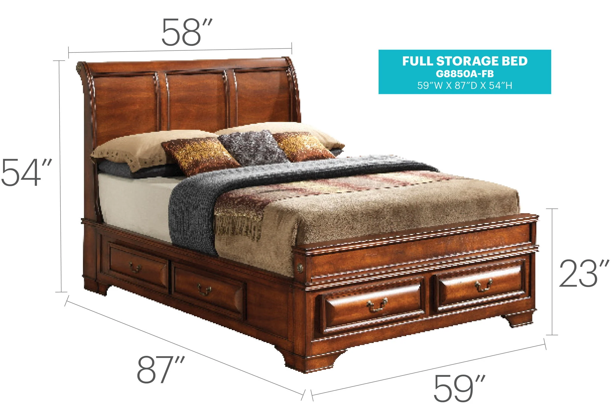Dovetailed Drawers Storage Bed - Image 3