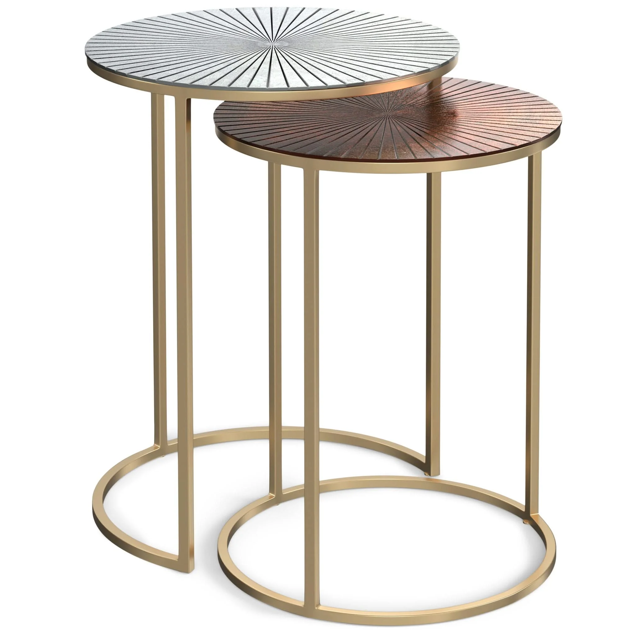 Drake - 2 Piece Nesting Table - Antique Nickel / Antique Copper - Image 4