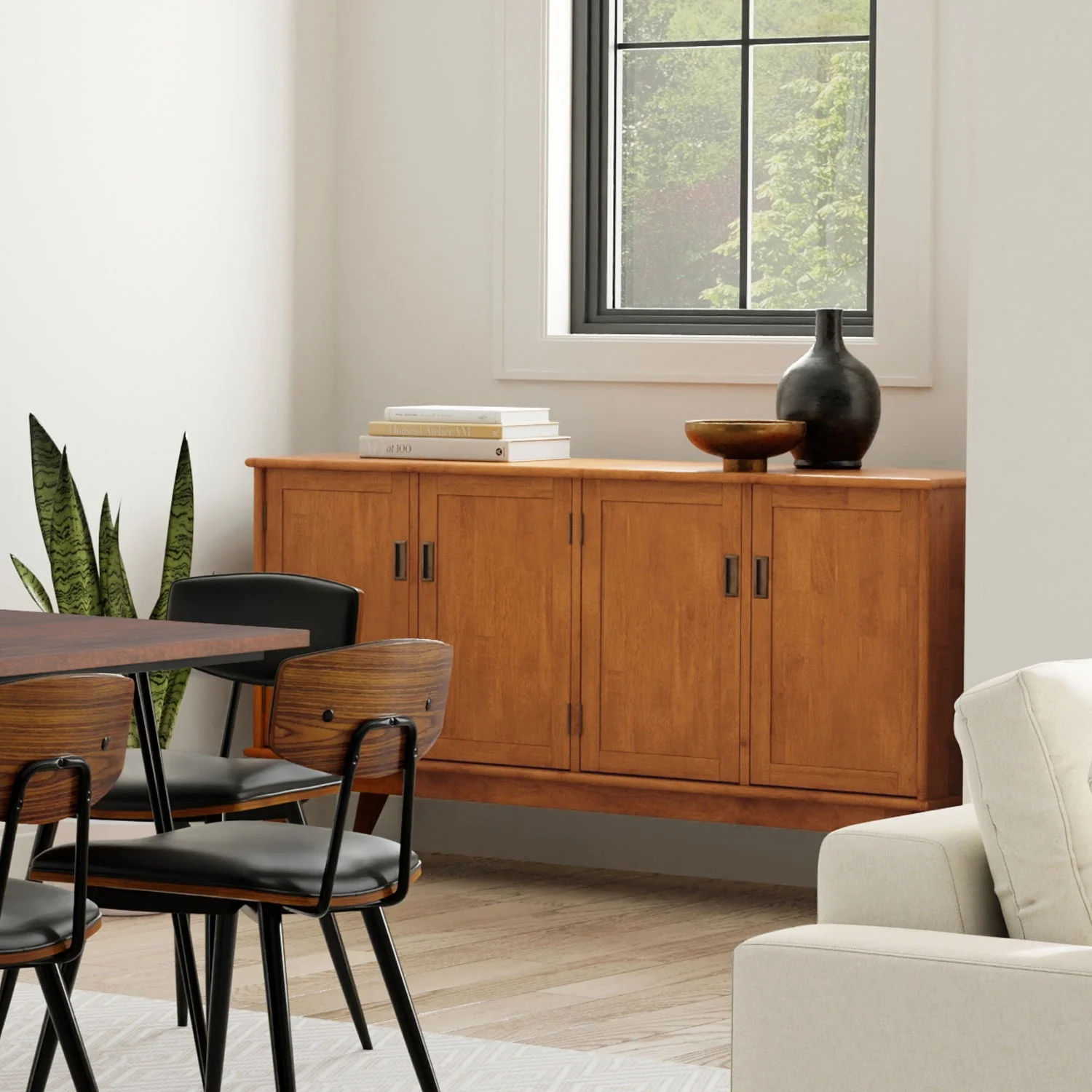 Draper - 4 Door Sideboard Buffet - Brown - Image 4