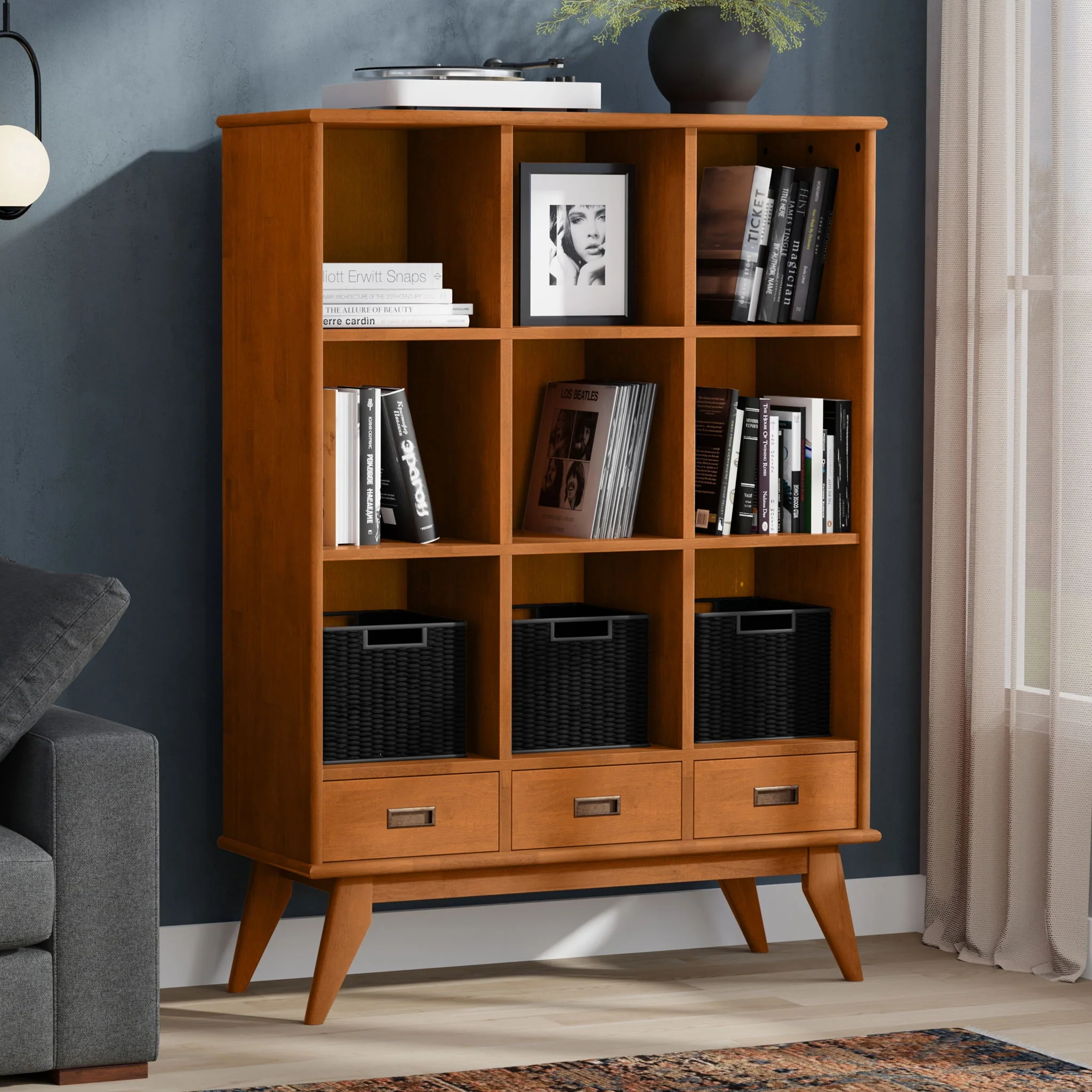 Draper - 9 Cube Storage With Drawers - Brown - Image 2