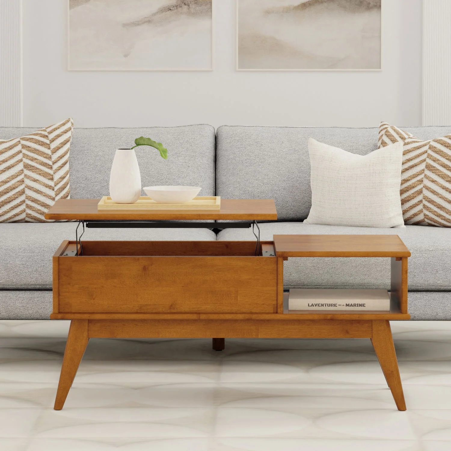 Draper - Lift Top Coffee Table - Teak - Image 3