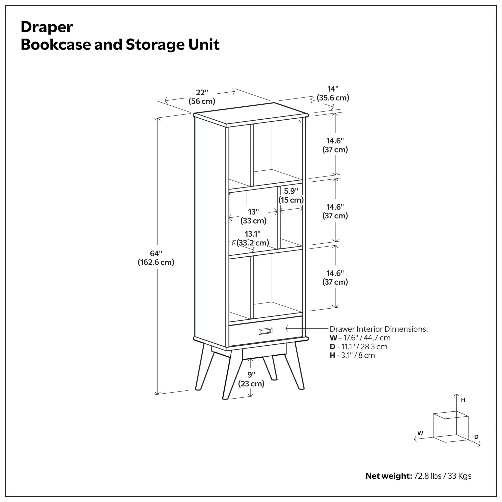 Draper - Mid Century Wide Bookcase And Storage Unit - Image 14