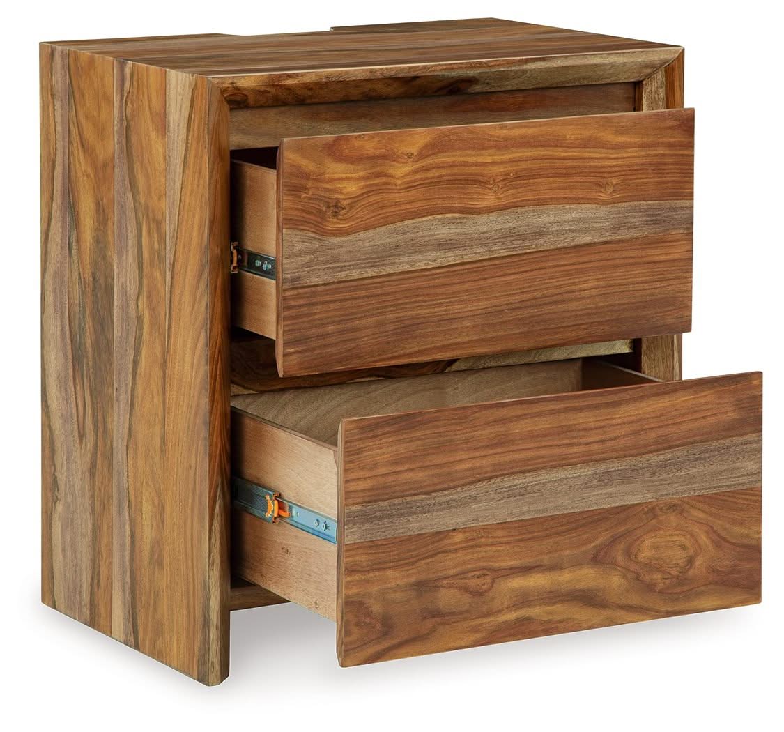 Dressonni - Two Drawer Night Stand - Brown - Image 2