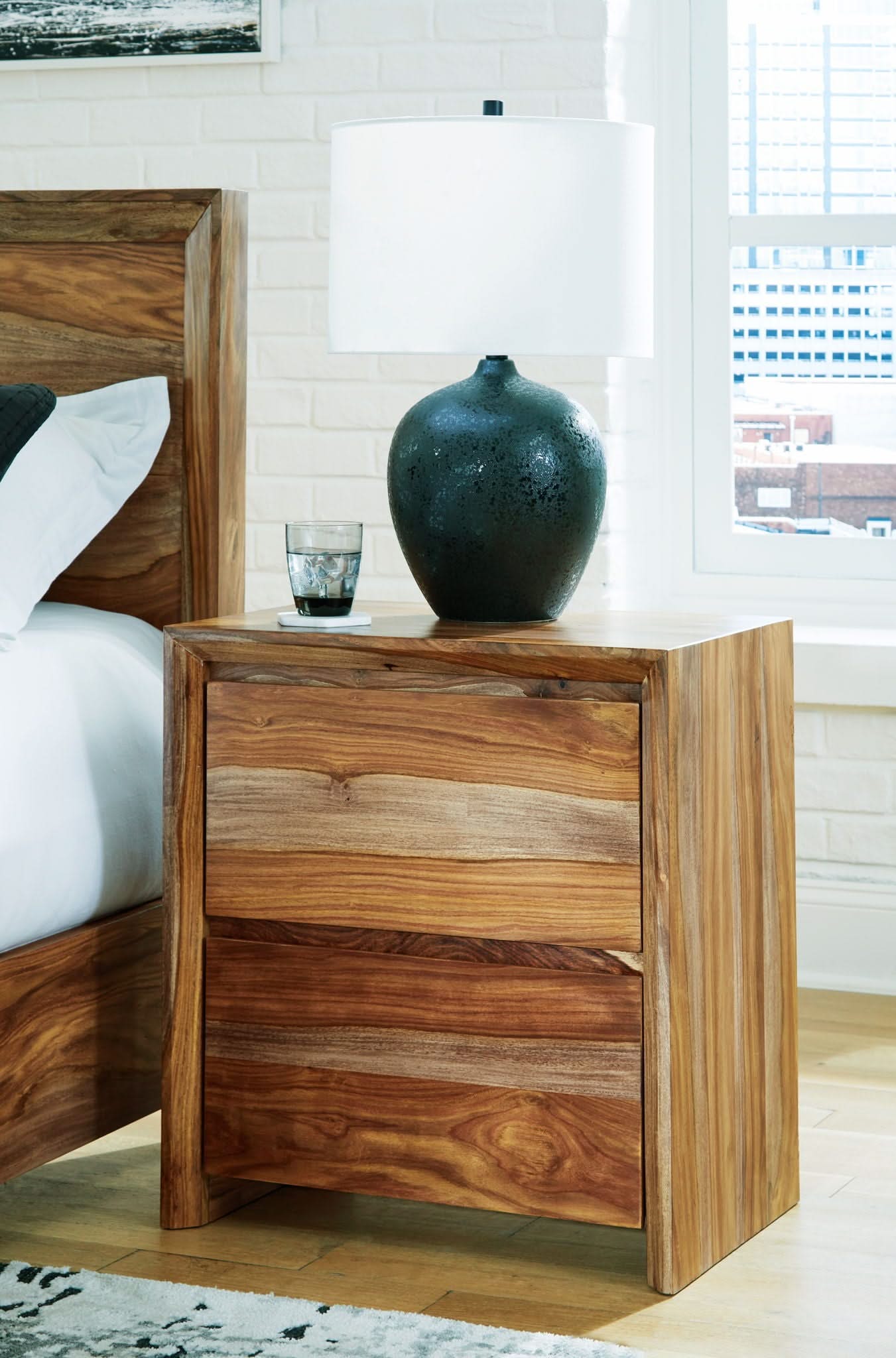 Dressonni - Two Drawer Night Stand - Brown - Image 3