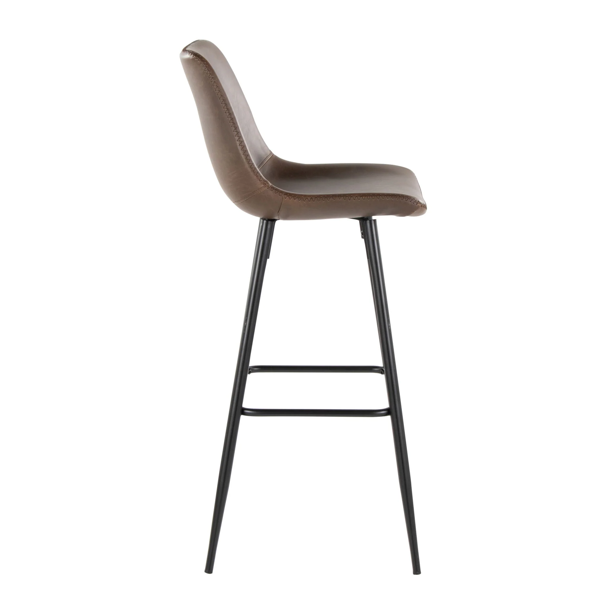 Durango - Industrial / Urban Fixed Height Barstool Square Footrest (Set of 2) - Black / Espresso - Image 4