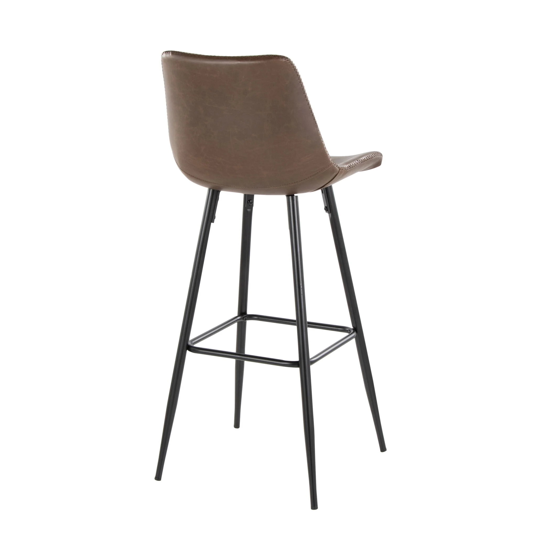 Durango - Industrial / Urban Fixed Height Counter Stool Square Footrest (Set of 2) - Black / Espresso - Image 4