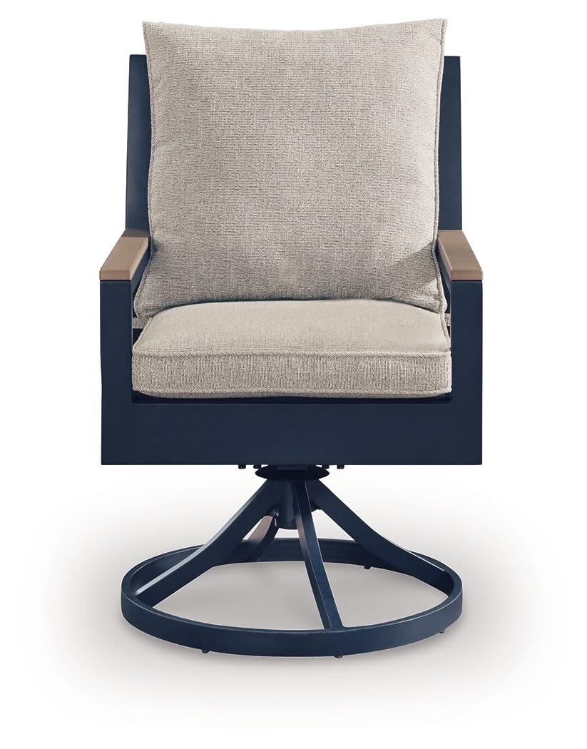 East Beach - Swivel Chair With Cushion (Set of 2) - Blue - Image 4