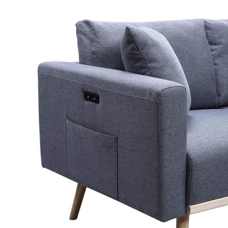 Easton - Fabric Sofa With USB Charging Ports Pockets And Pillows - Image 5