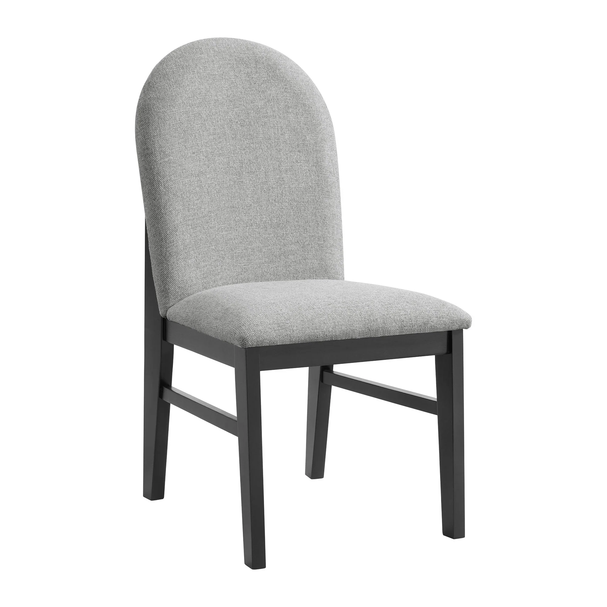 Edison - Dining Side Chair With Fabric (Set of 2) - Black And Light Gray - Image 2