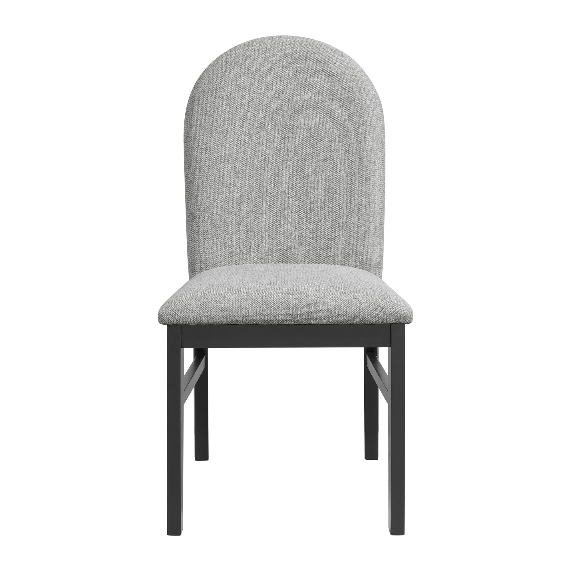 Edison - Dining Side Chair With Fabric (Set of 2) - Black And Light Gray - Image 3