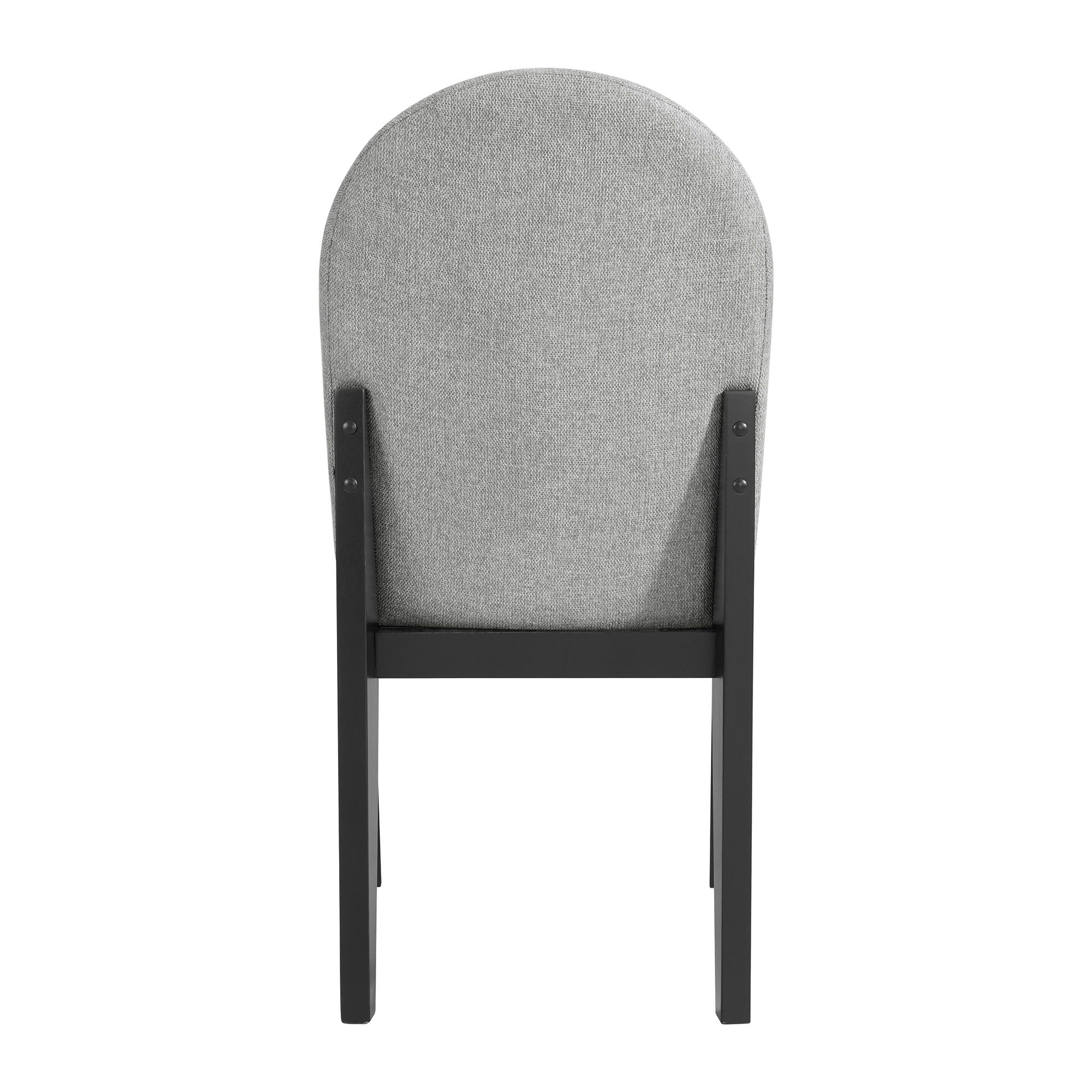 Edison - Dining Side Chair With Fabric (Set of 2) - Black And Light Gray - Image 4