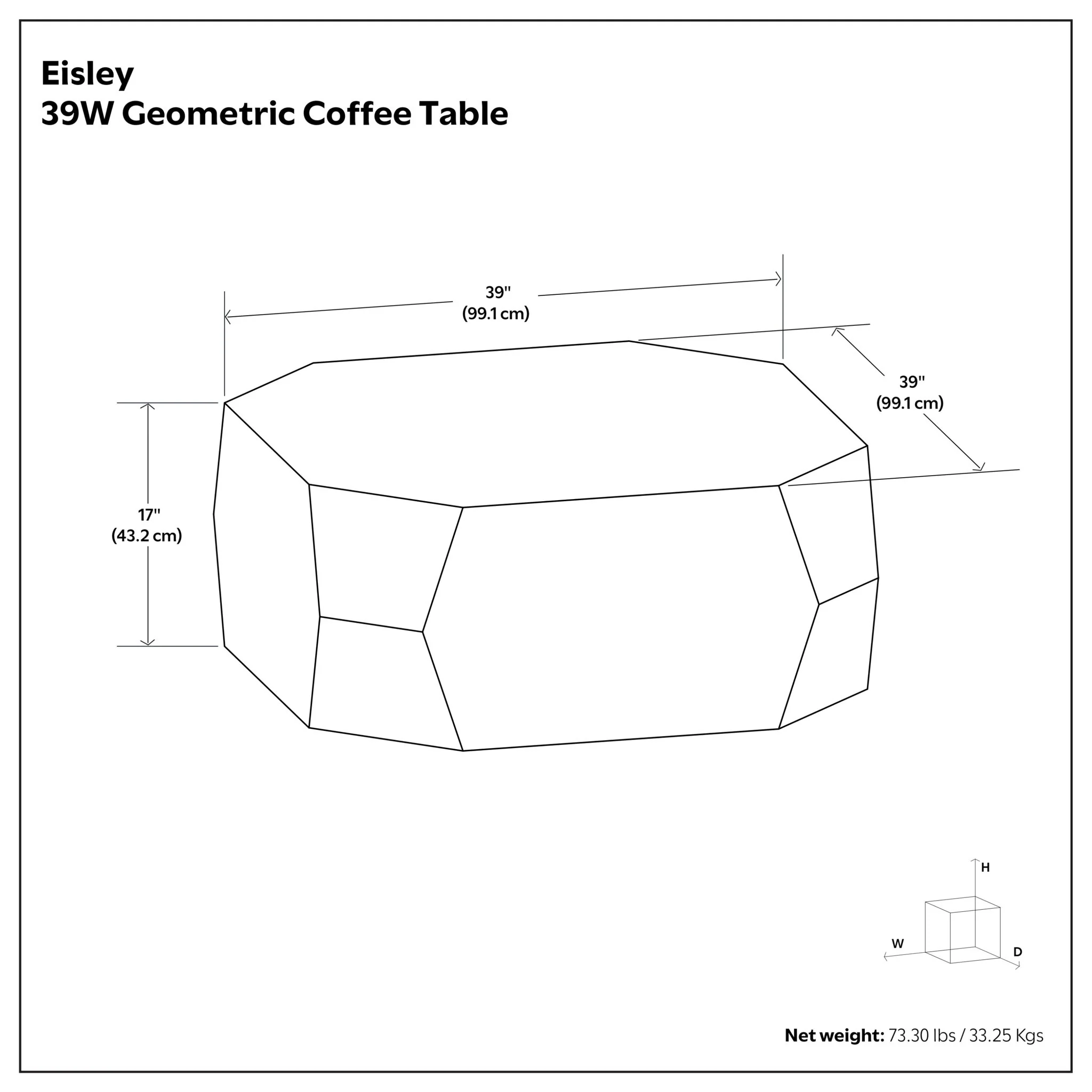 Eisley - Coffee Table With Geometric Design, - Walnut - Image 4