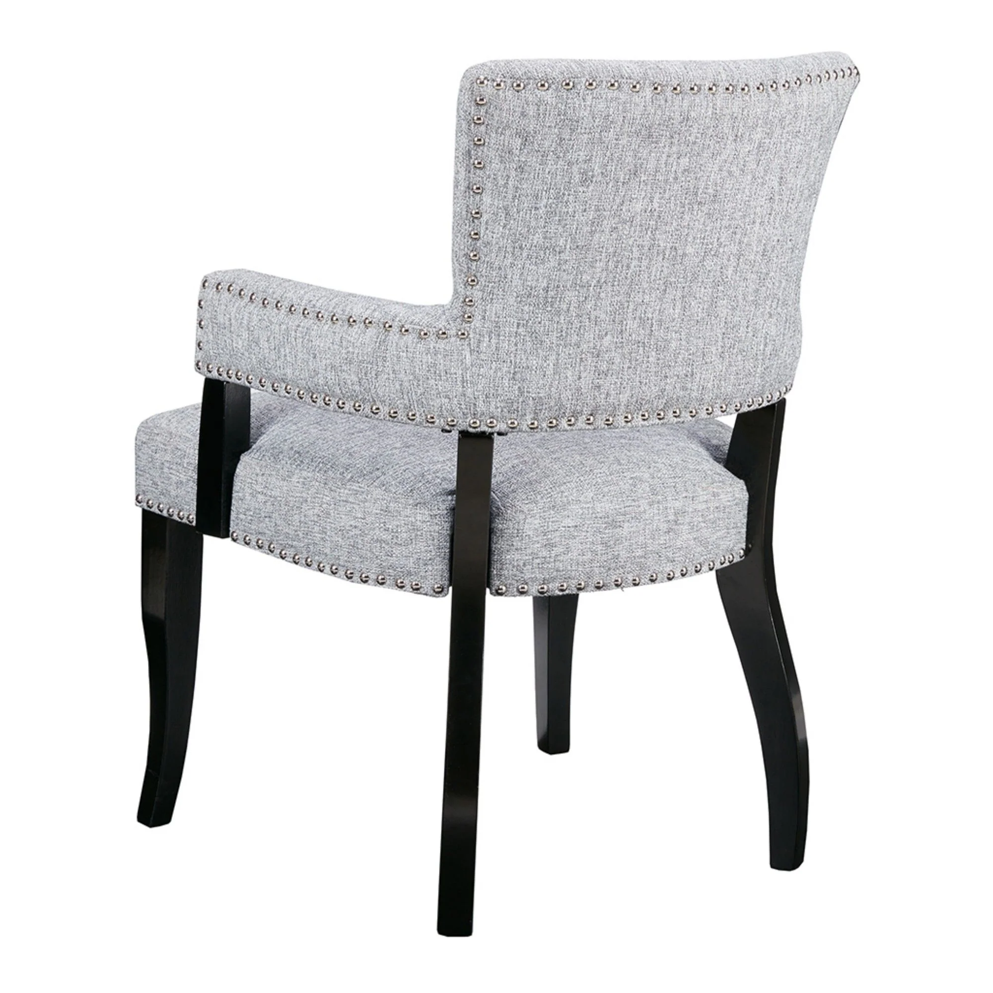 Elegant Arm Dining Chair With Brass Nail Head Detailing - Image 7