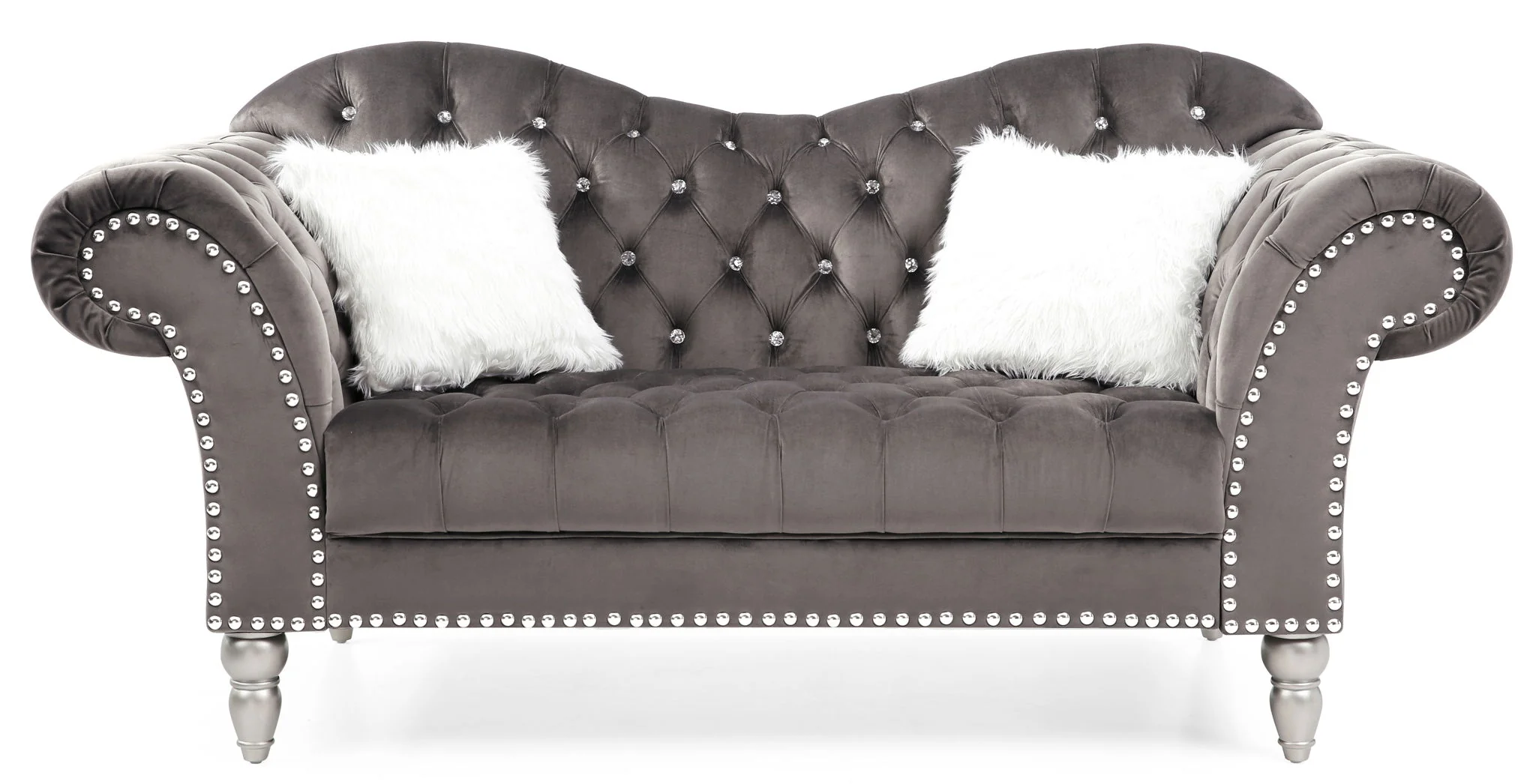Elegant Round Arm Loveseat - Image 11