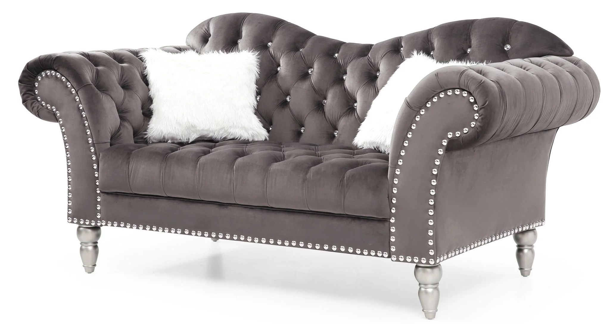 Elegant Round Arm Loveseat - Image 9