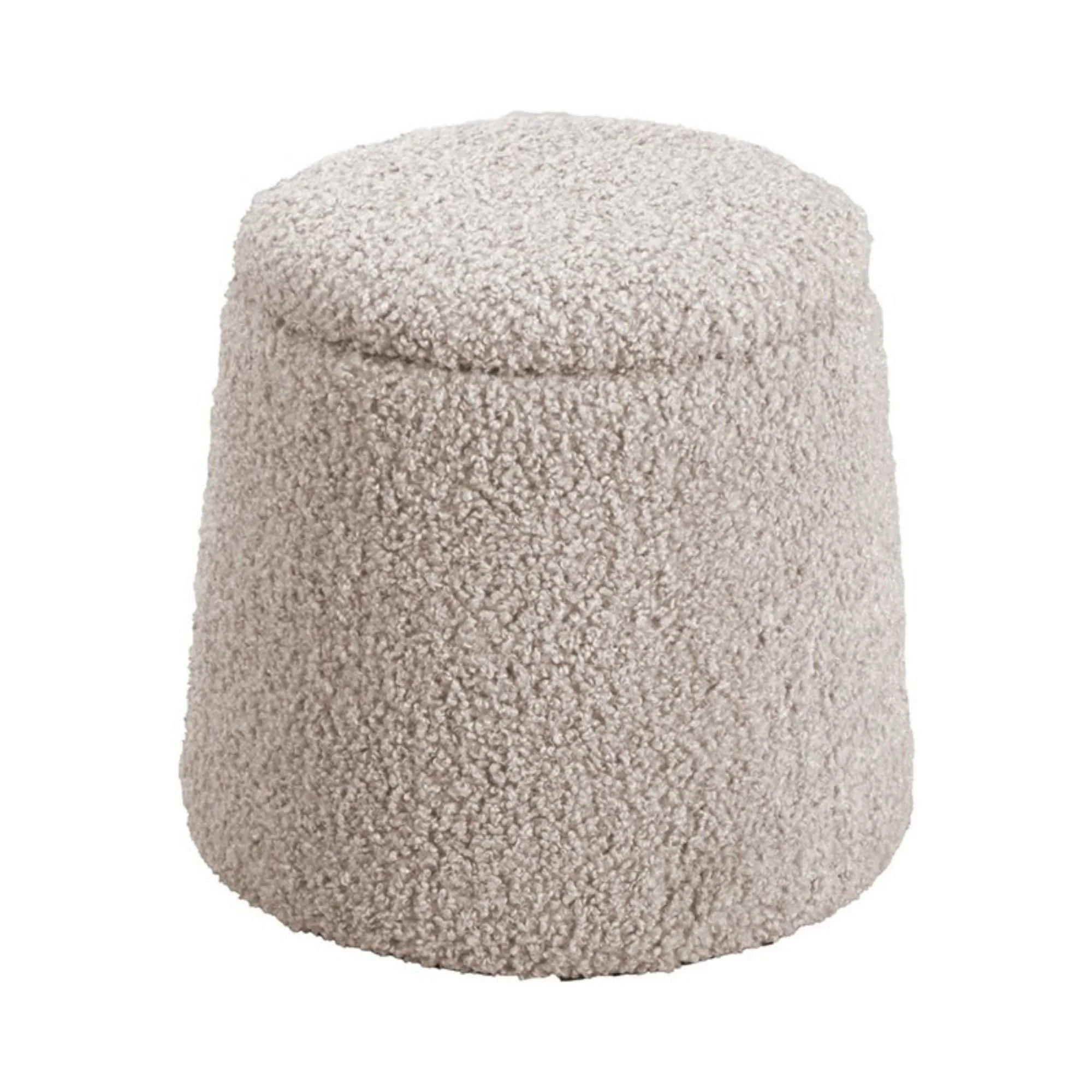 Elegant Round Storage Ottoman Upholstered - Image 2