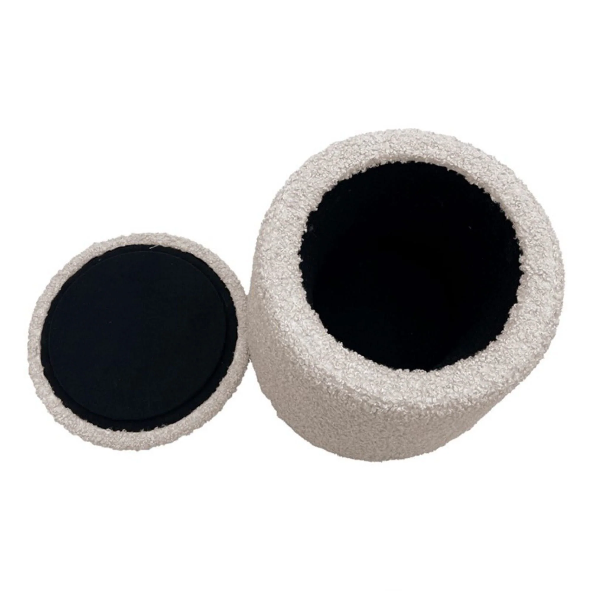 Elegant Round Storage Ottoman Upholstered - Image 3