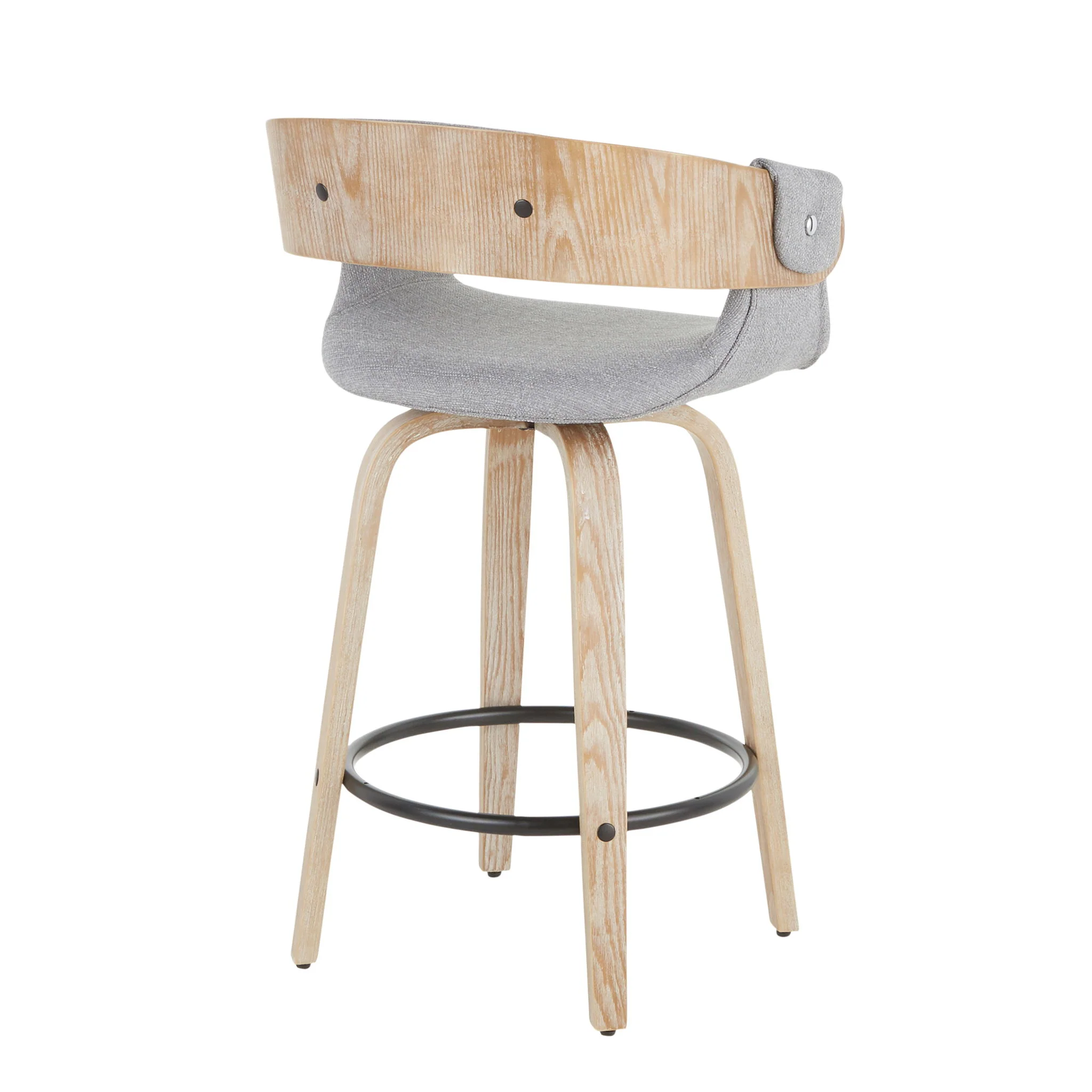 Elisa - Farmhouse Counter Stool (Set of 2) - White Washed / Gray - Image 3