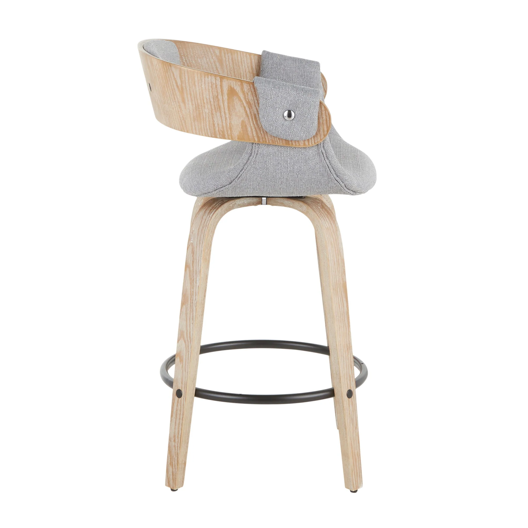 Elisa - Farmhouse Counter Stool (Set of 2) - White Washed / Gray - Image 4