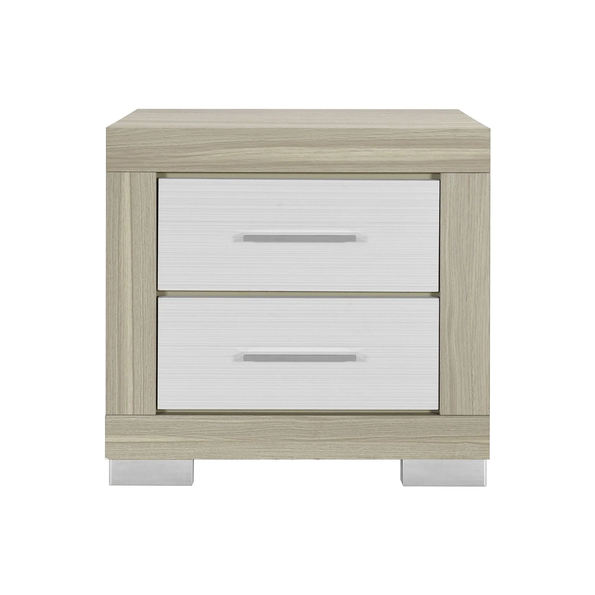 Elsa - 2 Toned Nightstand With Bar Handle And Spacious Drawers - Image 2