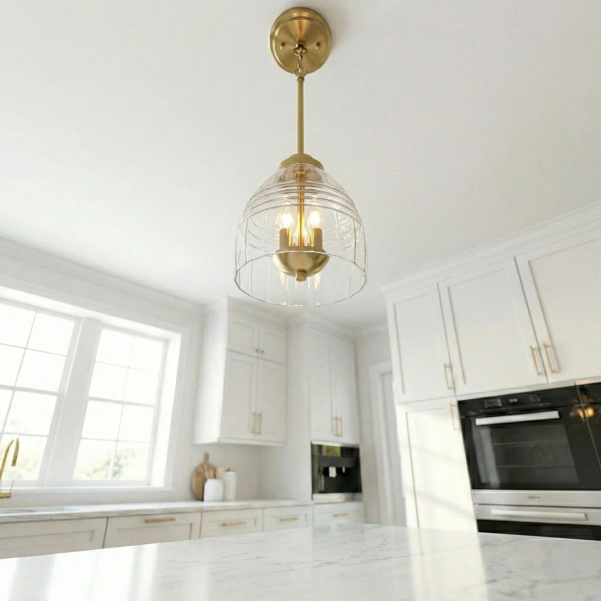 Ember - 3 Candle Lights Chain Pendant - Clear / Gold - Image 4