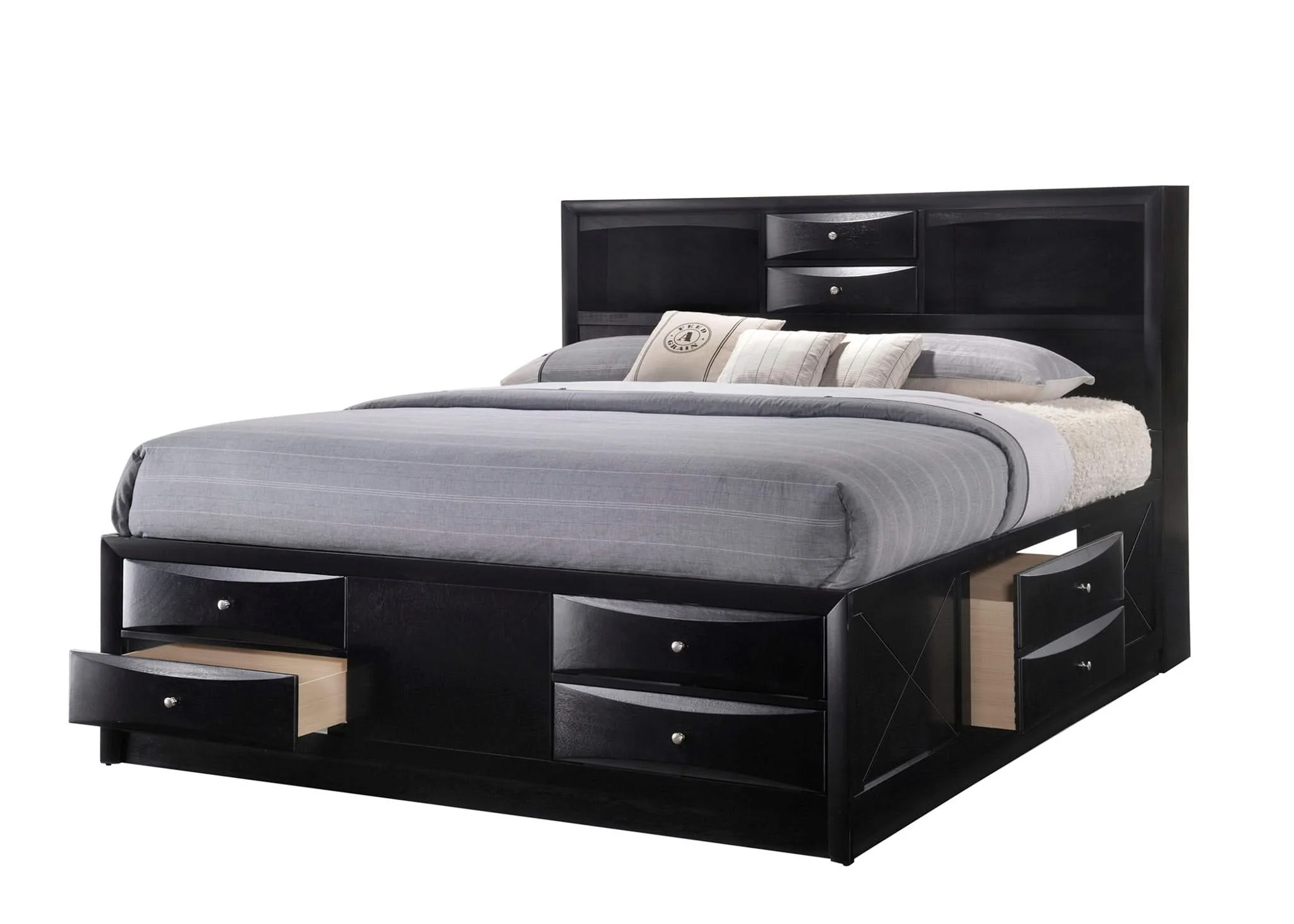 Emily - King 4 Piece Bedroom Set - Black - Image 2