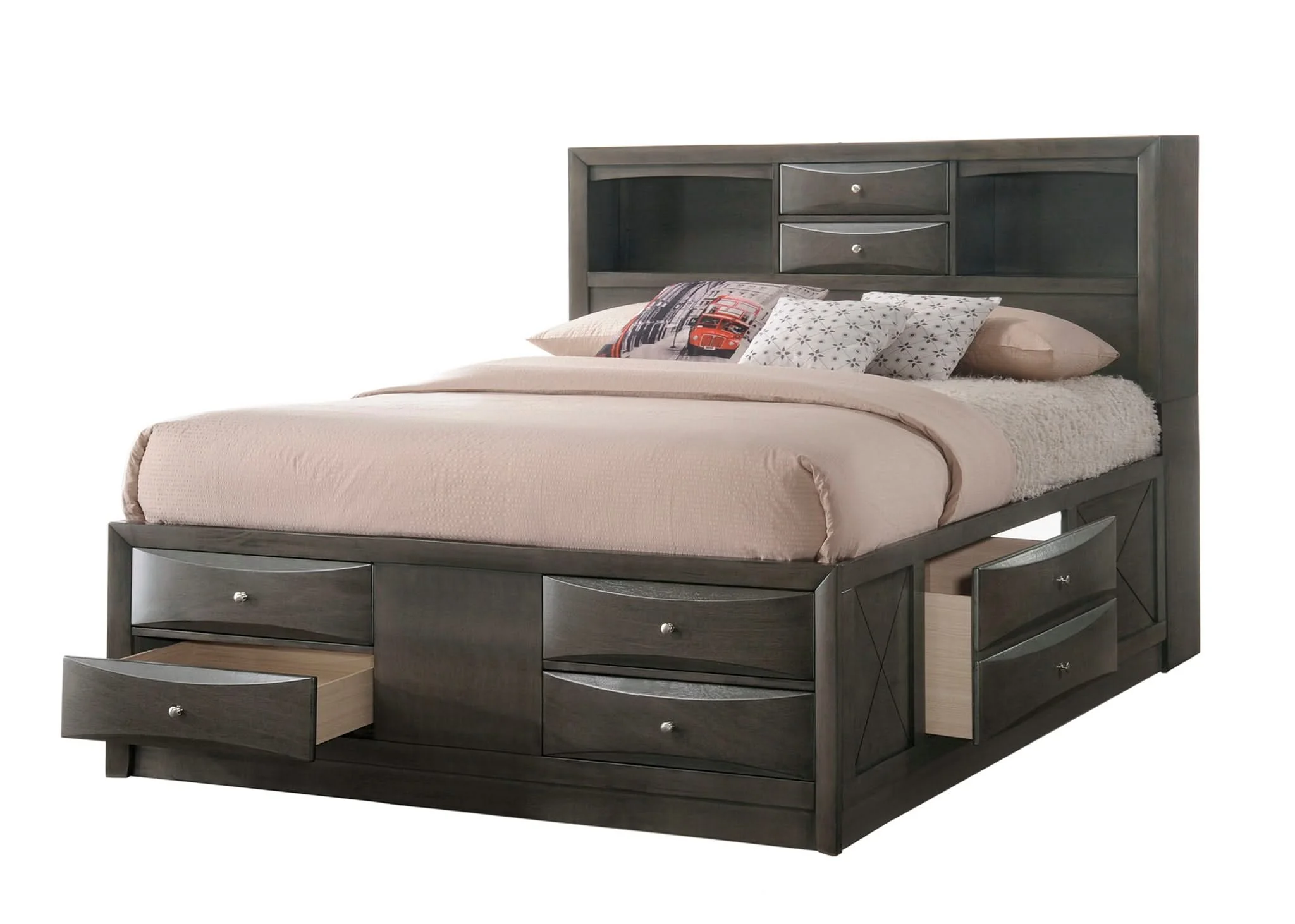 Emily - King 5 Piece Bedroom Set - Gray - Image 3