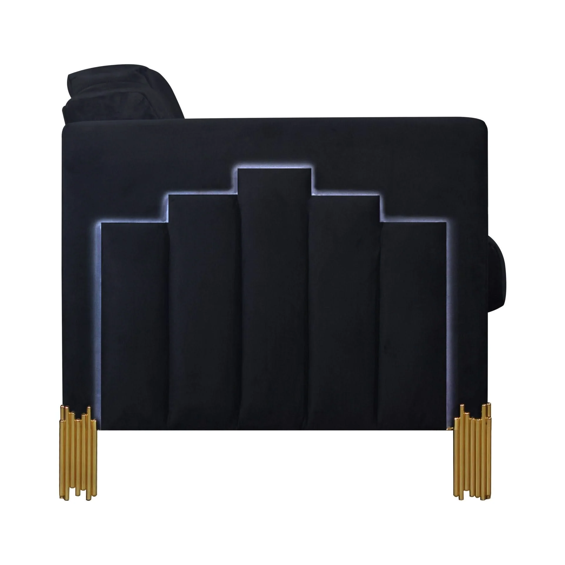 Empire - Lighted Loveseat - Black - Image 4