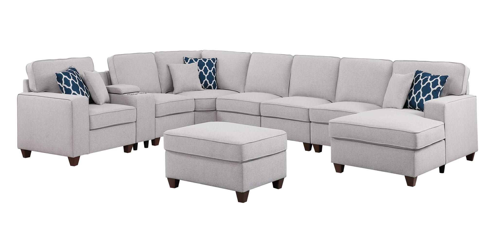 Eric - 9 Piece Upholstered Sectional With Ottoman - Image 5