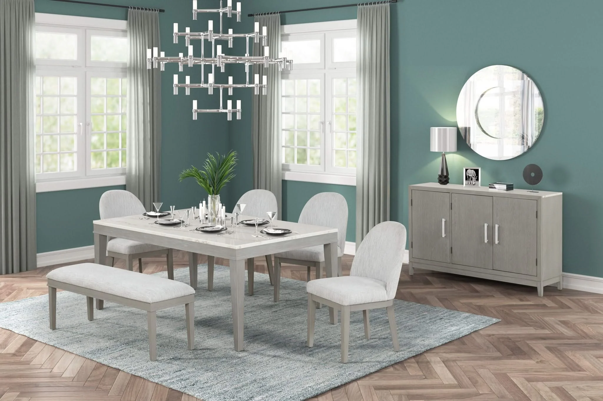 Essence - 54" Round Dining Table With Marble Top - Image 8