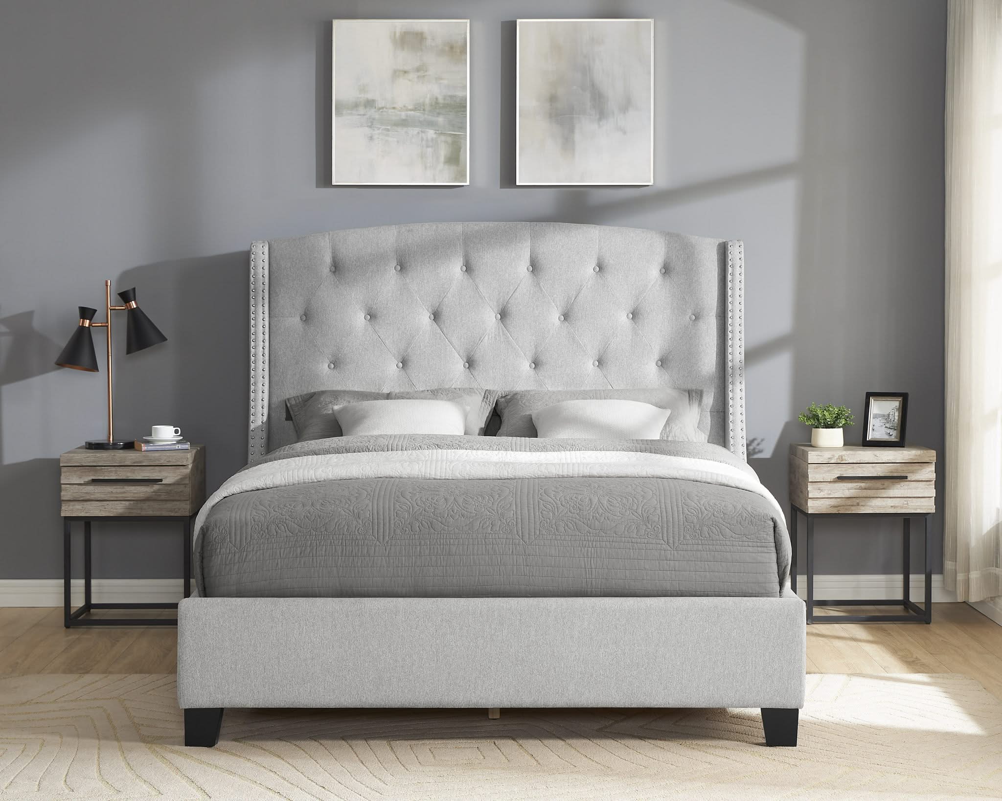 Eva - King Bed - Dove
