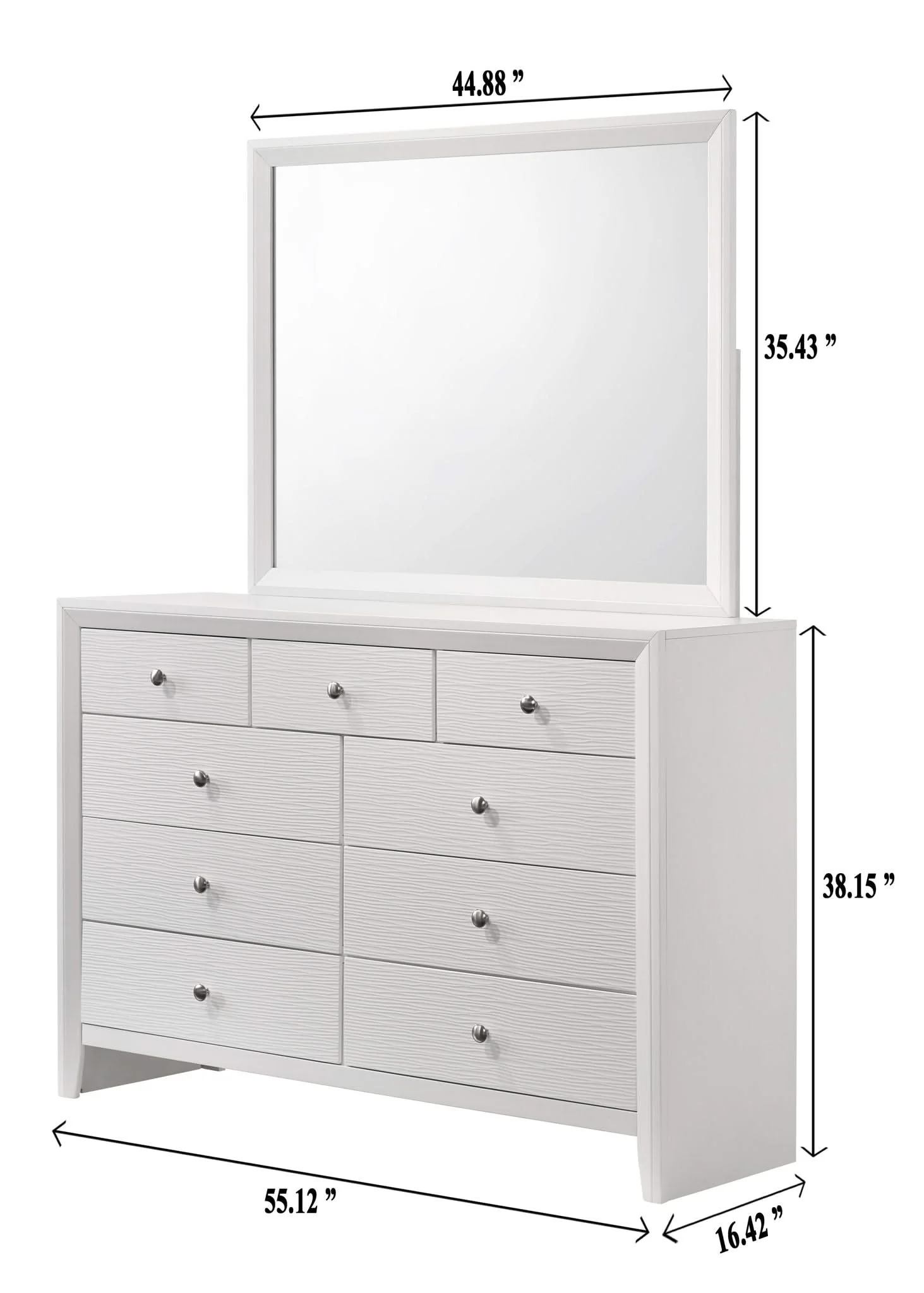 Evan - Dresser & Mirror - White - Image 3
