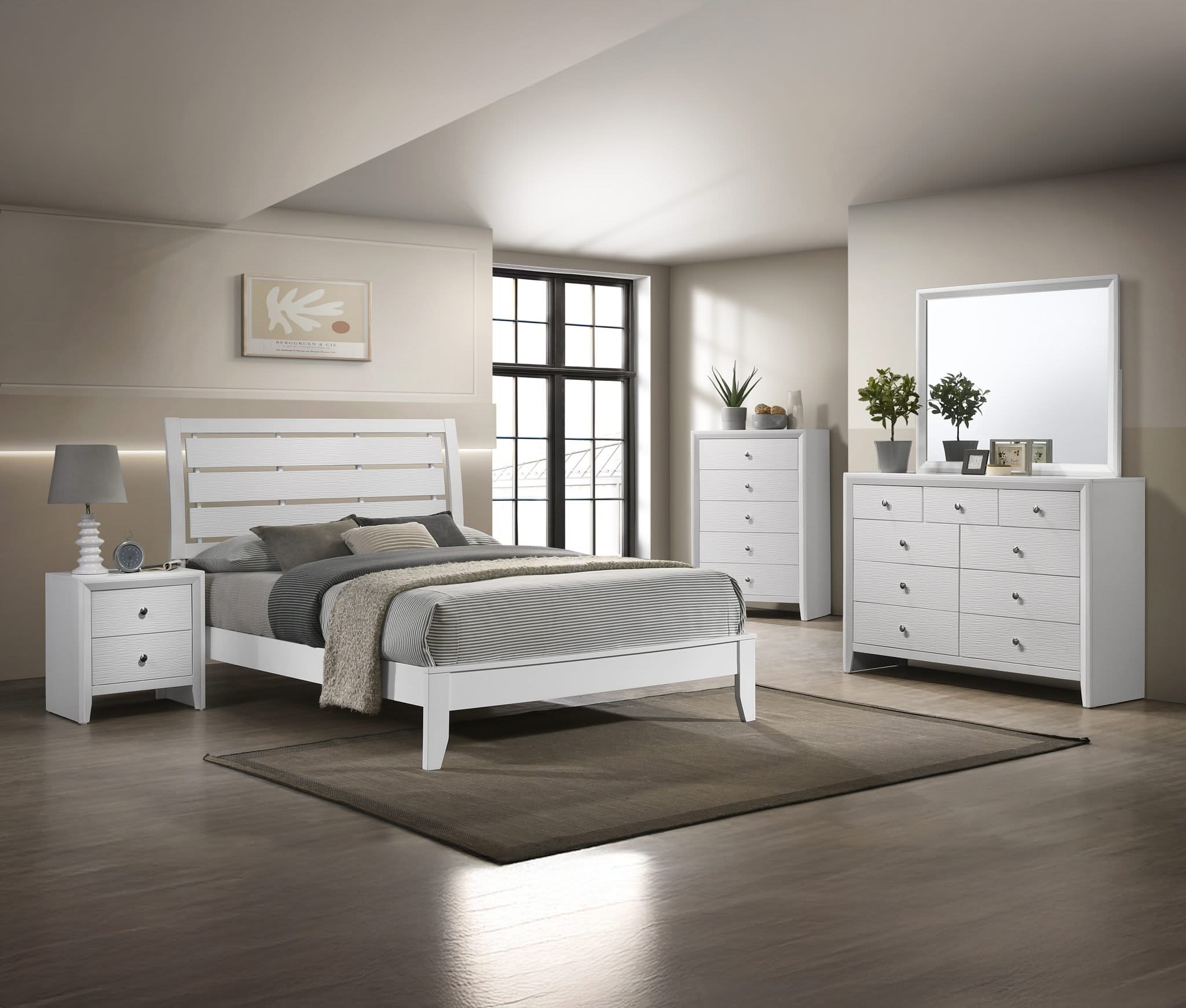 Evan - Queen 4 Piece Bedroom Set - White