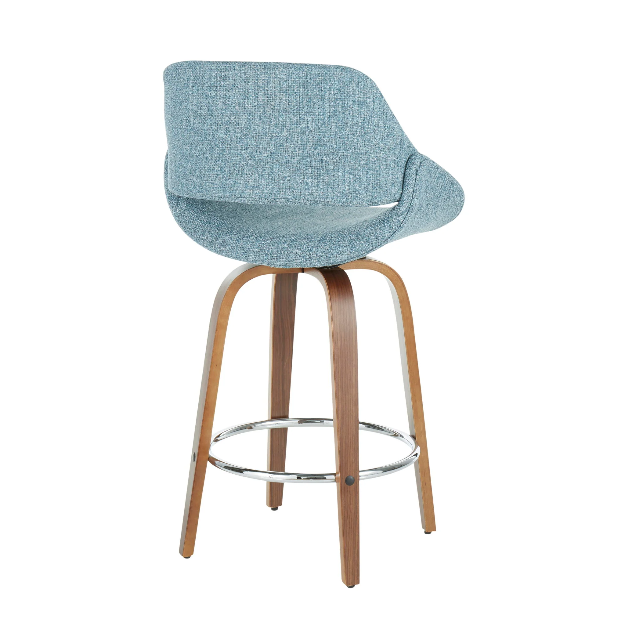Fabrico - Mid Century Modern, Fixed Height Counter Stool With Round Footrest (Set of 2) - Image 10