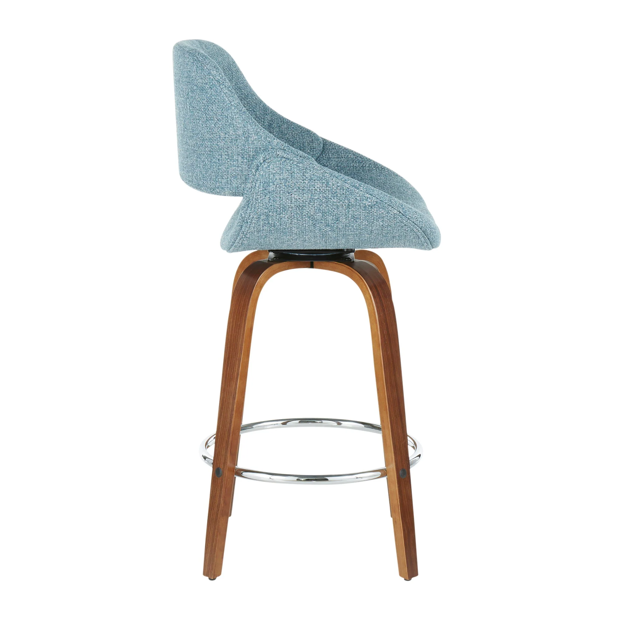Fabrico - Mid Century Modern, Fixed Height Counter Stool With Round Footrest (Set of 2) - Image 12