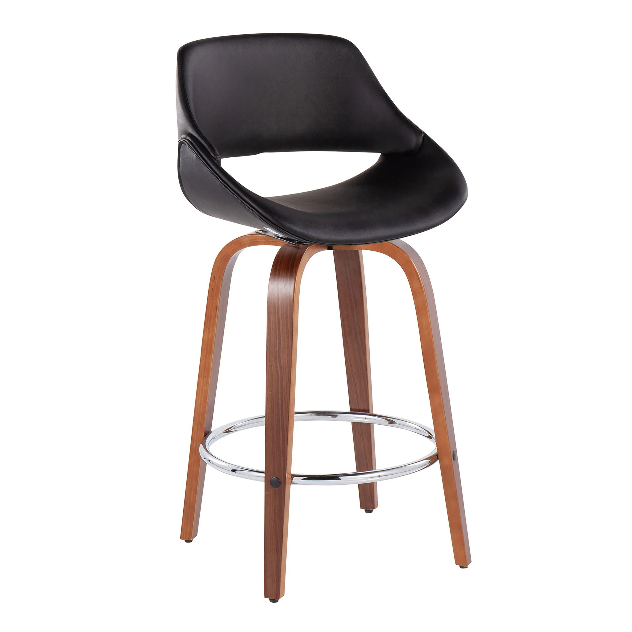 Fabrico - Mid Century Modern, Fixed Height Counter Stool With Round Footrest (Set of 2) - Image 13