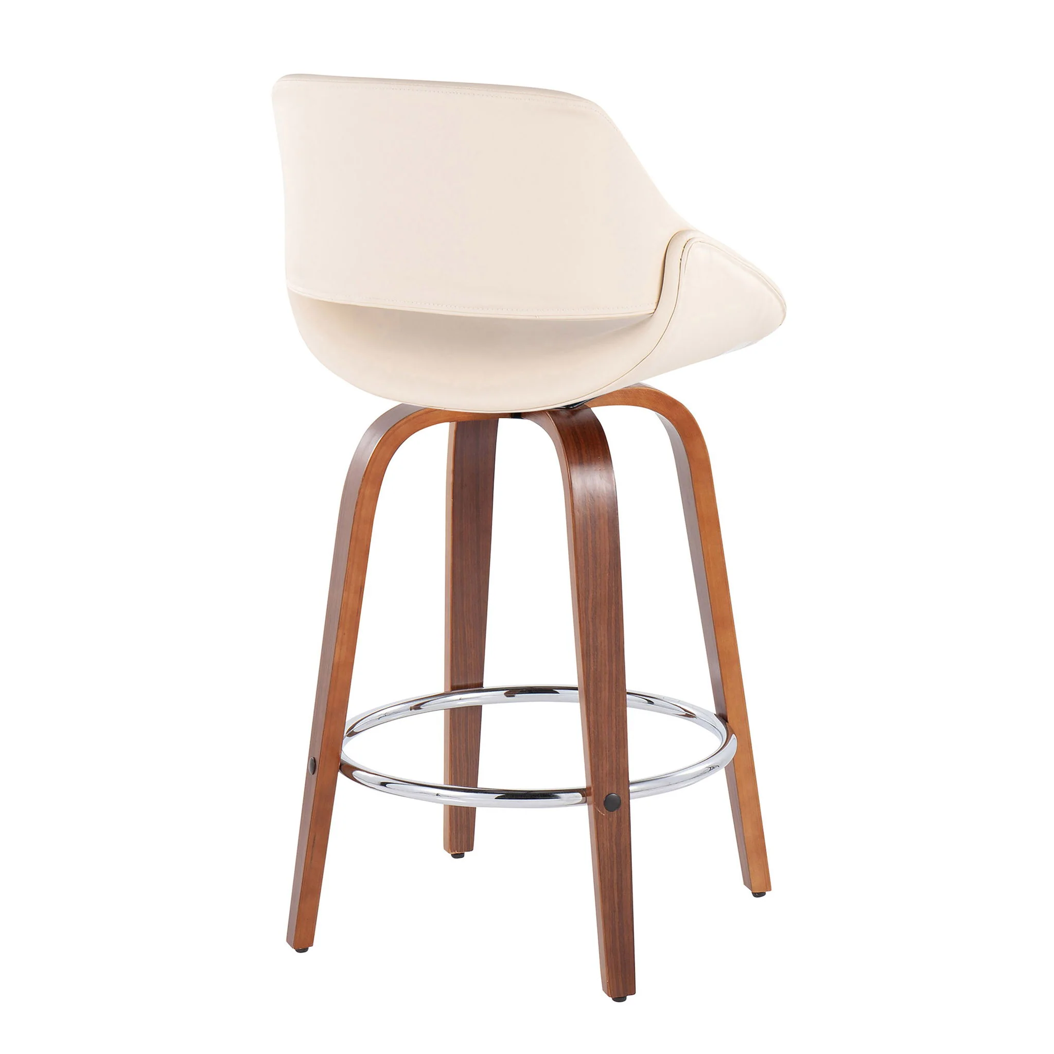 Fabrico - Mid Century Modern, Fixed Height Counter Stool With Round Footrest (Set of 2) - Image 14