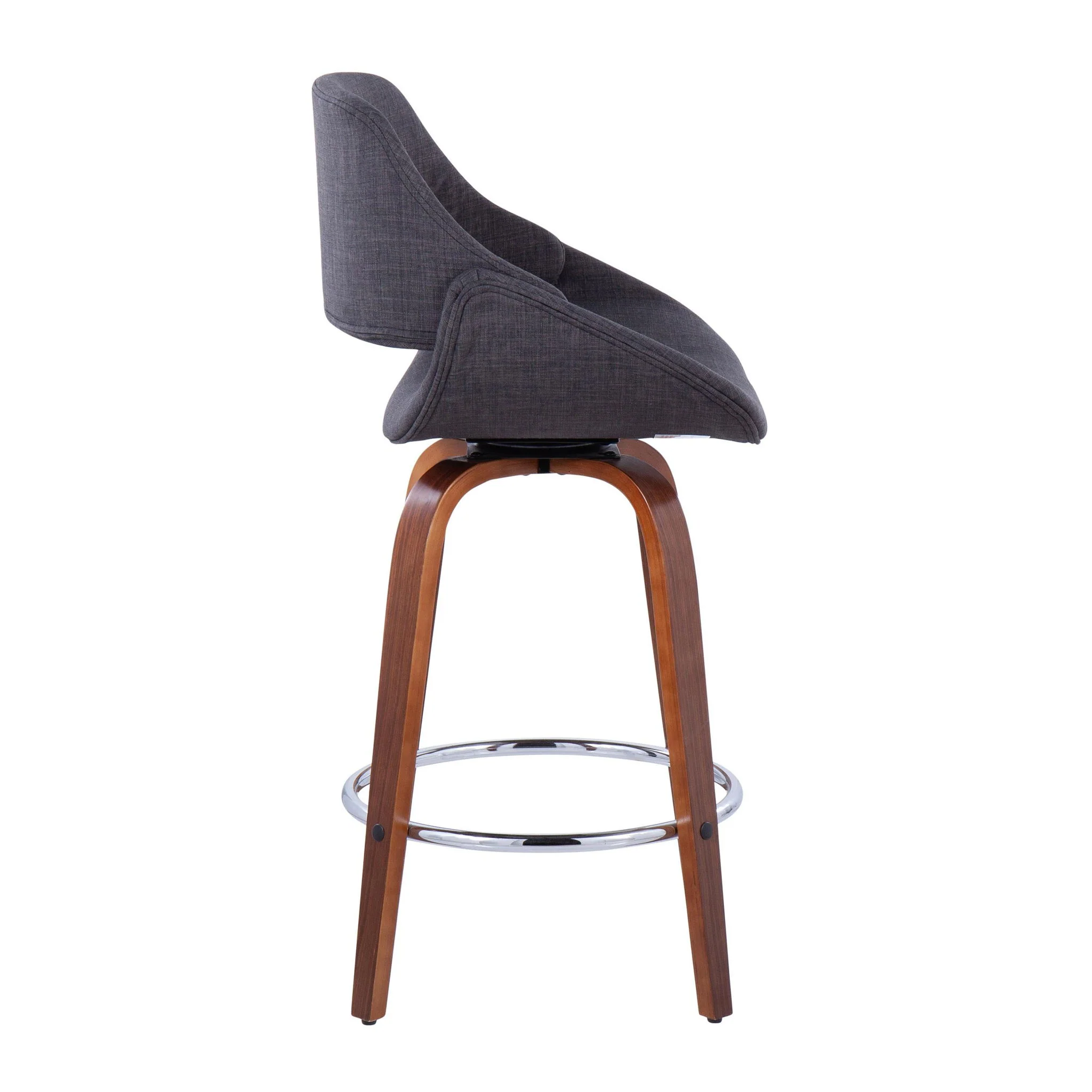 Fabrico - Mid Century Modern, Fixed Height Counter Stool With Round Footrest (Set of 2) - Image 20