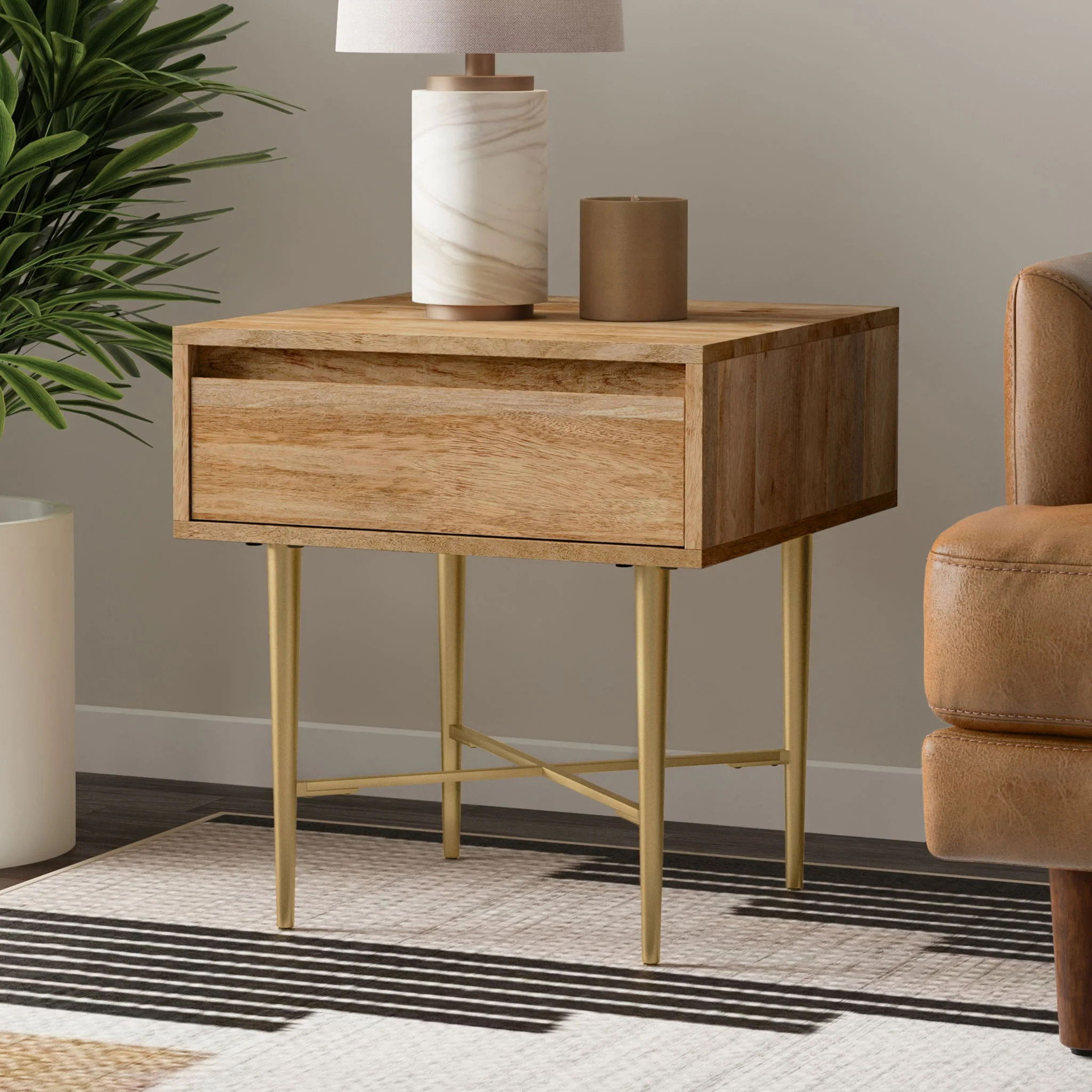 Fallon - End Table With Drawer - Natural - Image 3