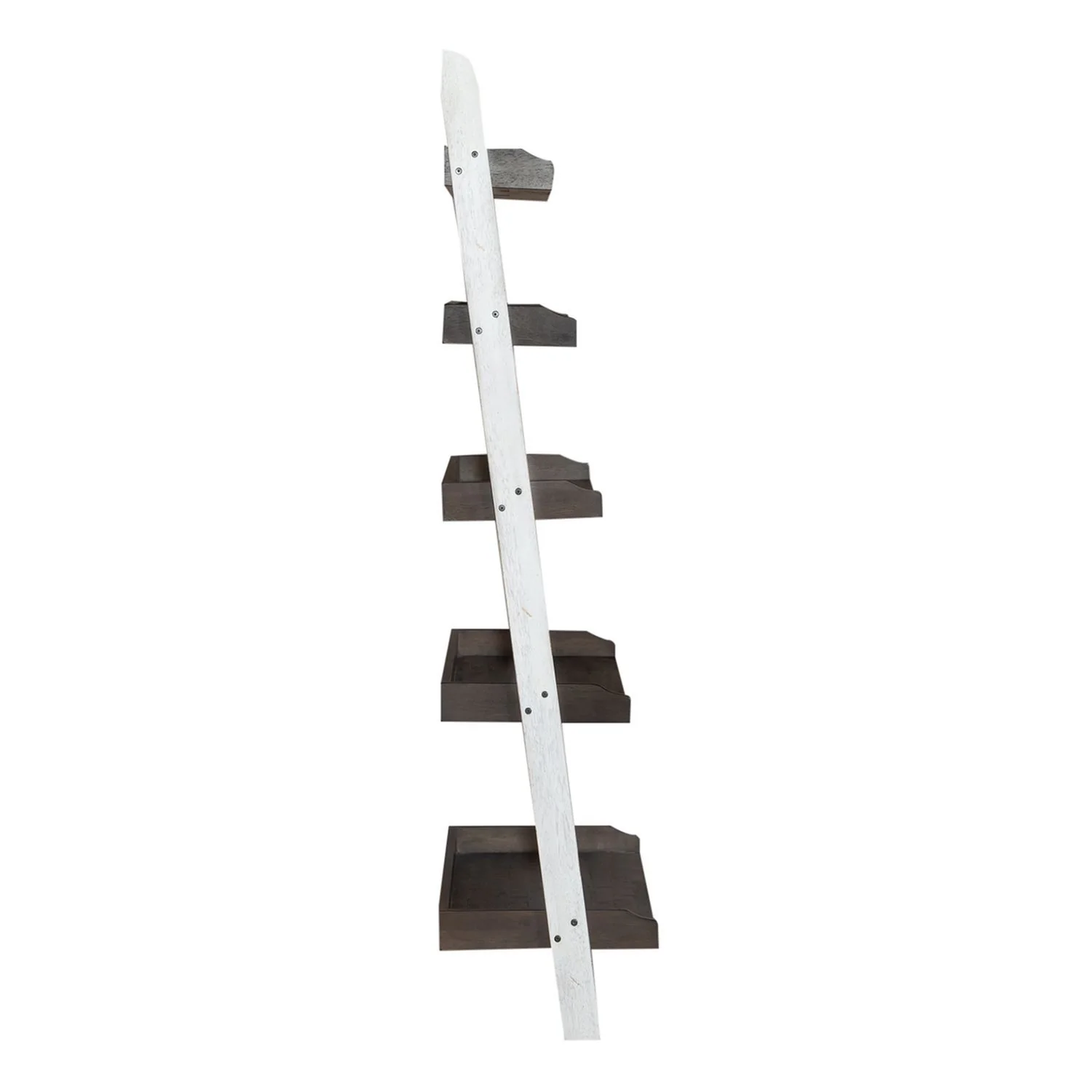 Farmhouse - Leaning Bookcase - Two Tone White / Wood Tone - Image 4