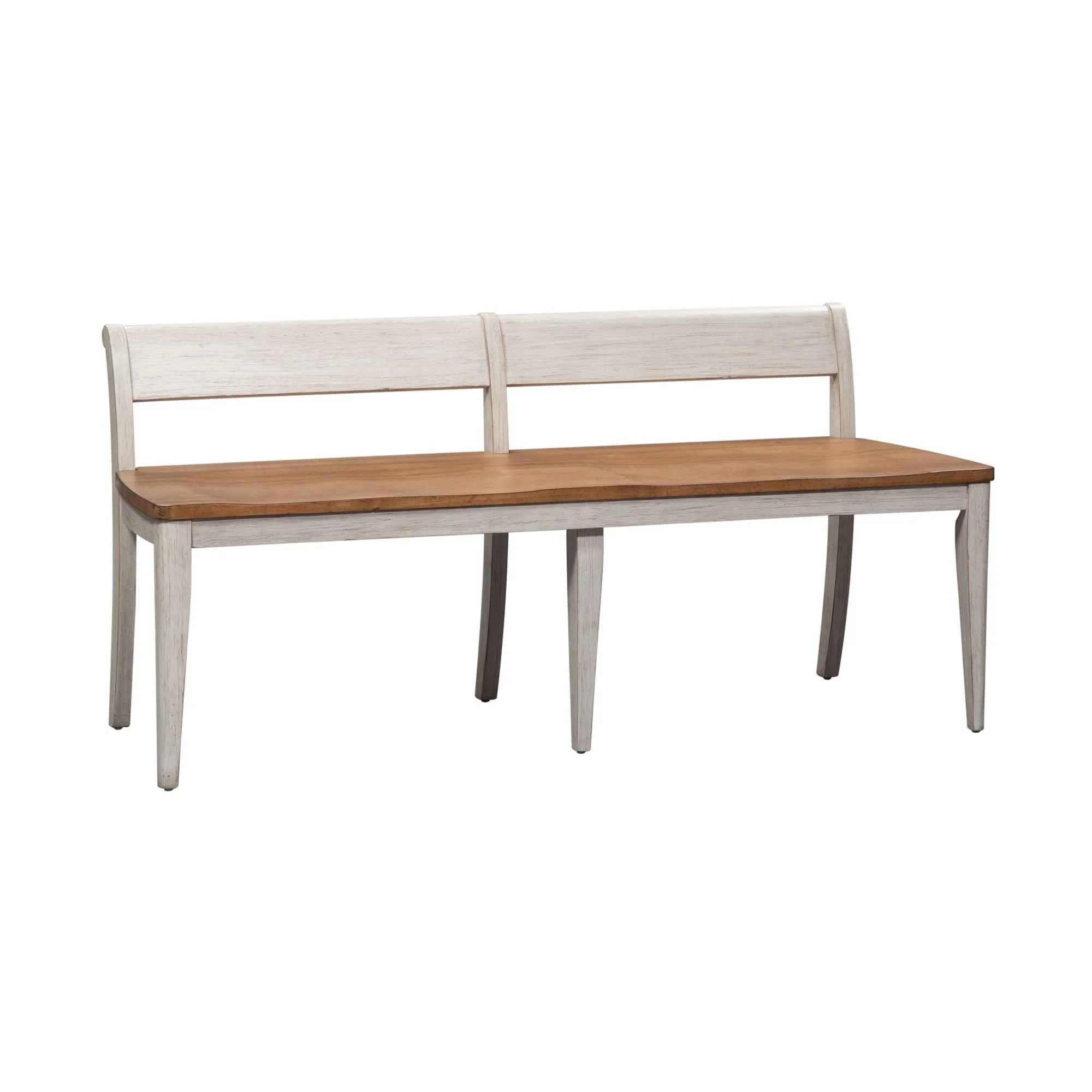 Farmhouse Reimagined - Bench - Antique White / Chestnut Tops - Image 4