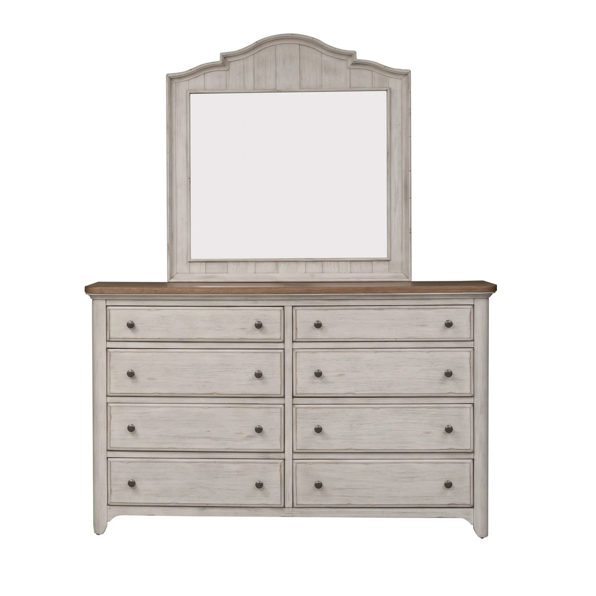 Farmhouse Reimagined - Mirror - Antique White / Chestnut Tops - Image 4