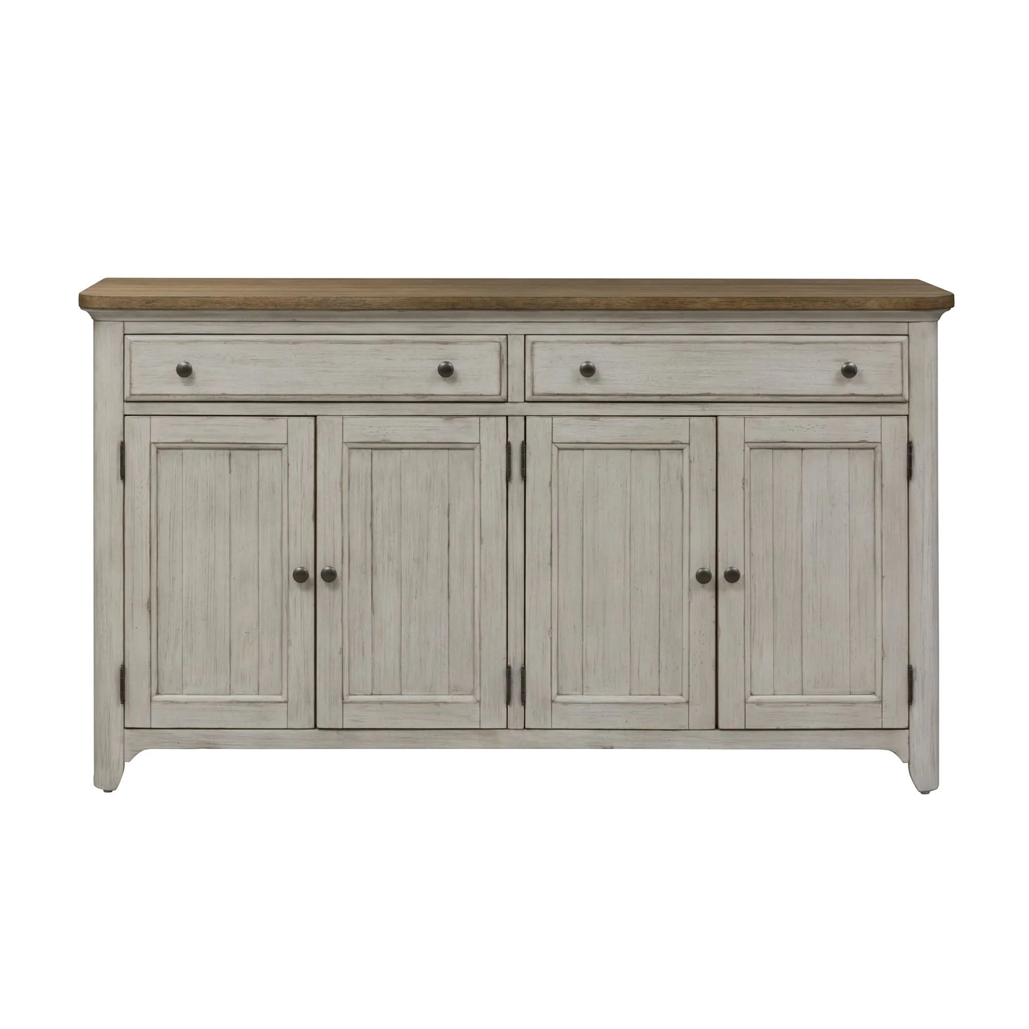 Farmhouse Reimagined - Server - Antique White / Chestnut Tops