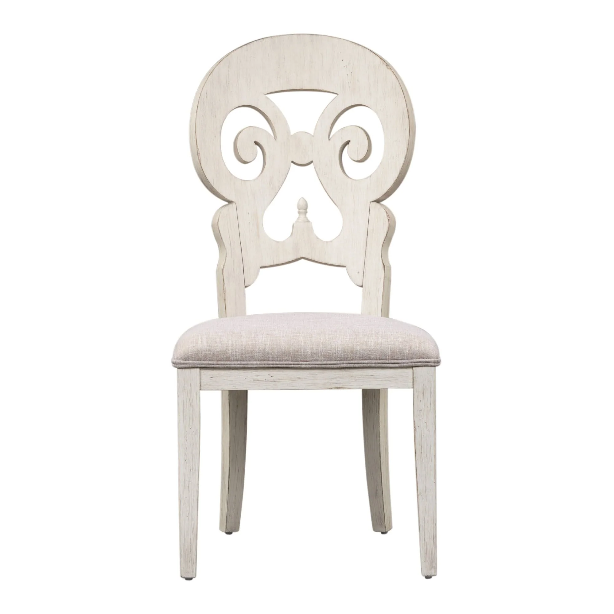 Farmhouse Reimagined - Splat Back Side Chair - Antique White / Chestnut Tops - Image 2