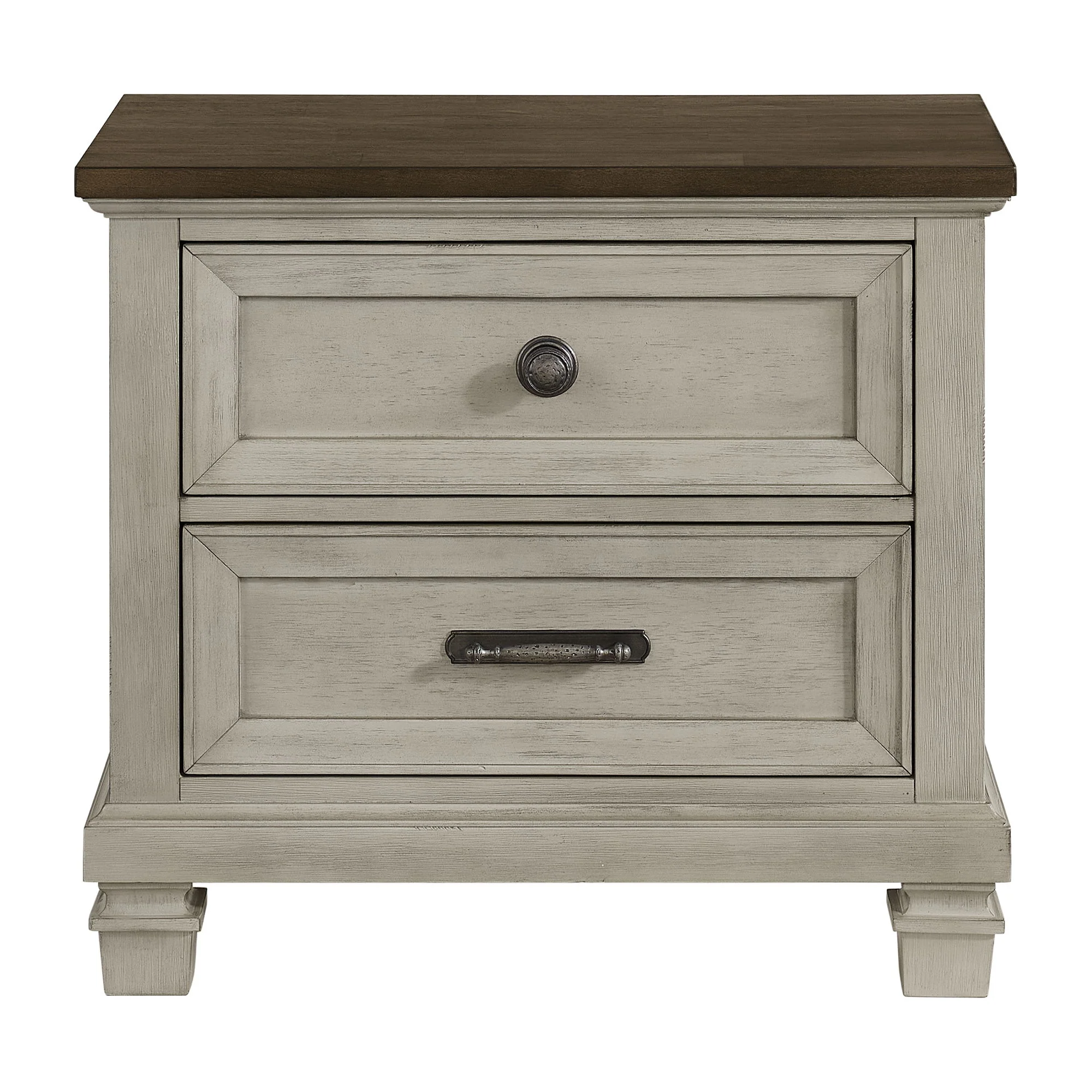 Farmington - 2 Drawer Nightstand With USB - Medium Brown / Washed Stone - Image 2