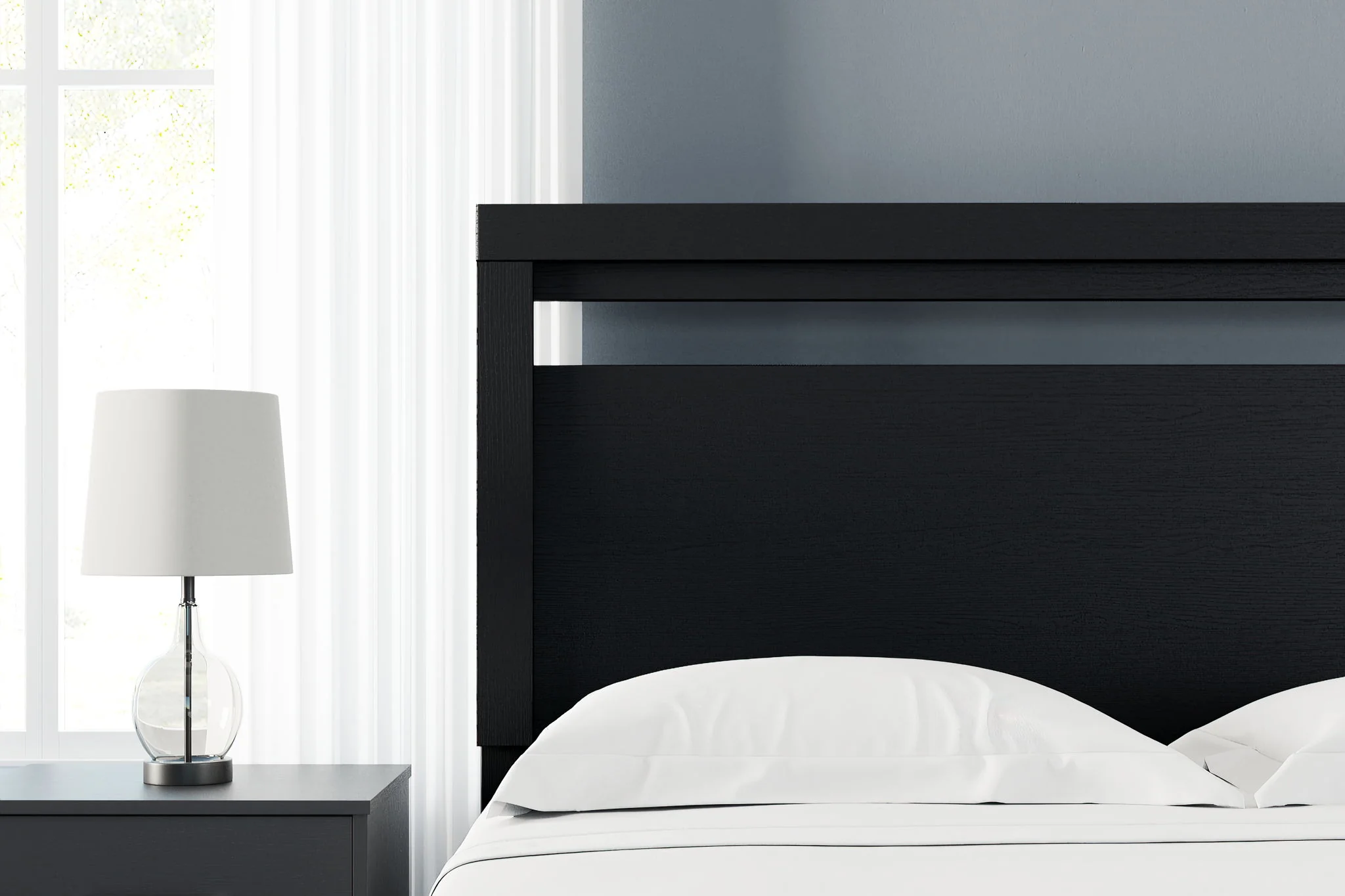 Finch - Queen Panel Headboard - Black - Image 3
