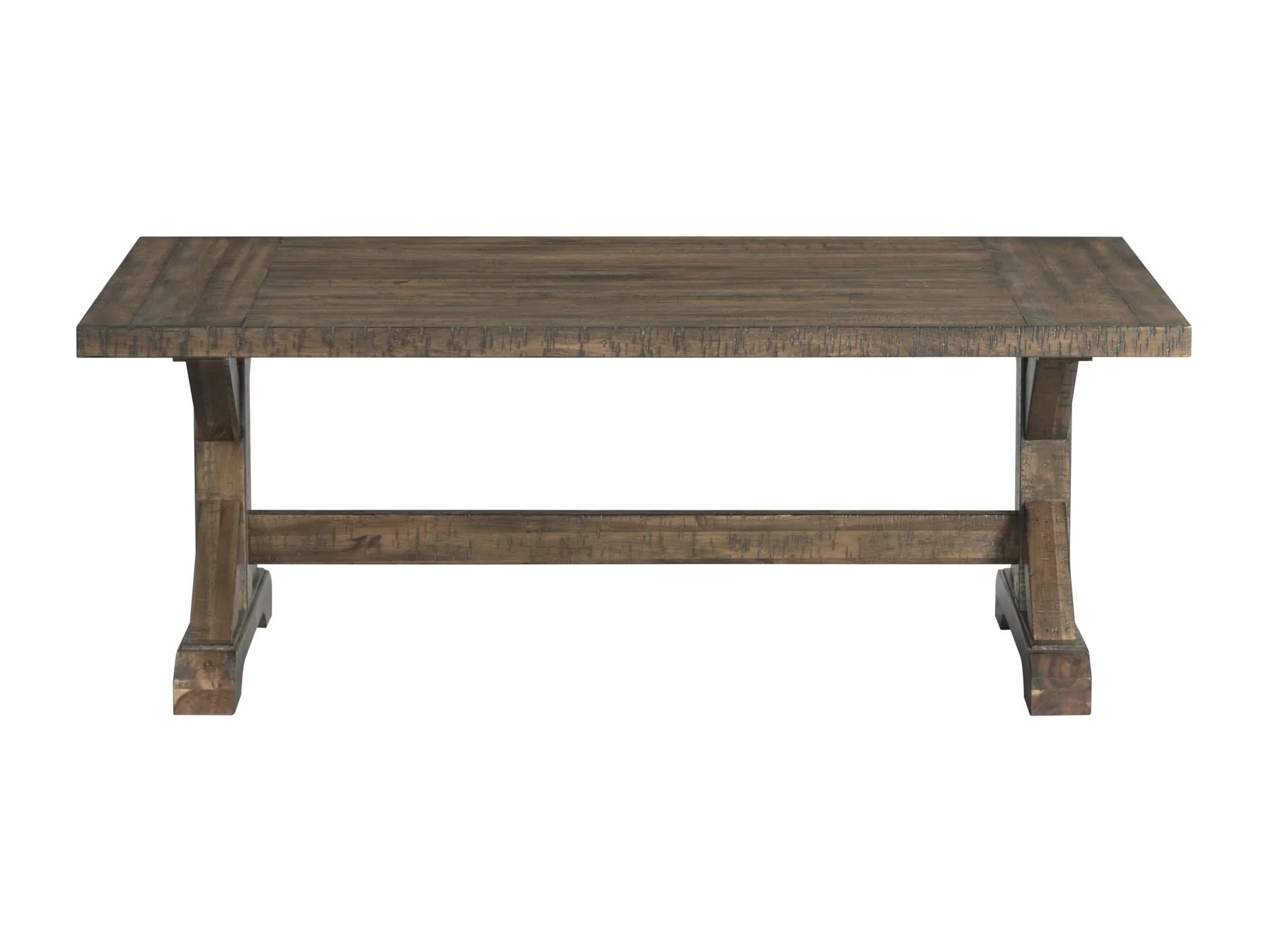 Finn - 3 Piece Accent Trestle Table Set (Coffee Table & Two End Tables) - Dark Walnut - Image 2
