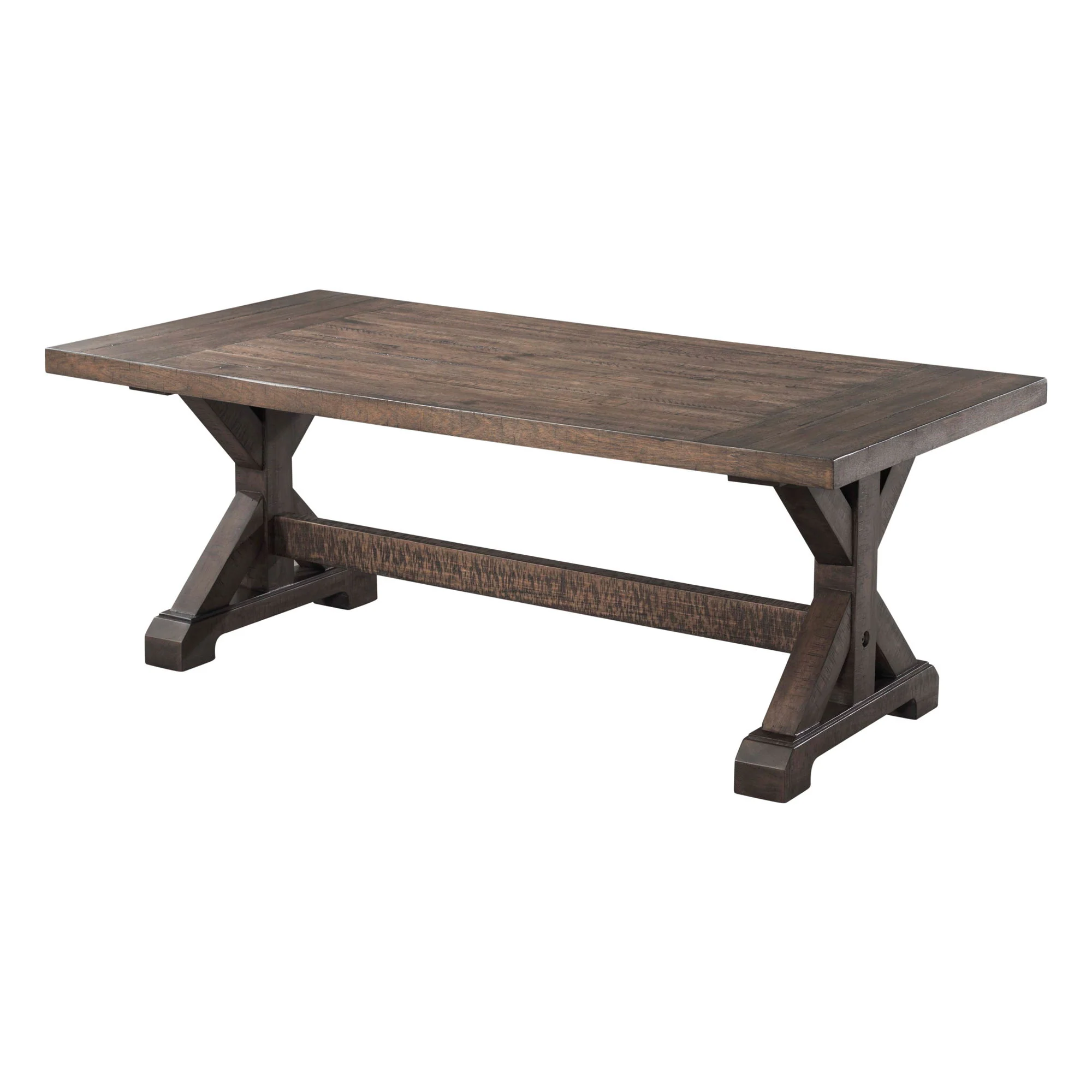 Finn - 3 Piece Accent Trestle Table Set (Coffee Table & Two End Tables) - Dark Walnut - Image 3