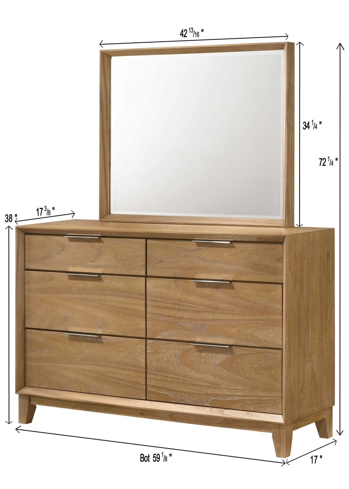 Florian - Dresser & Mirror - Natural - Image 4