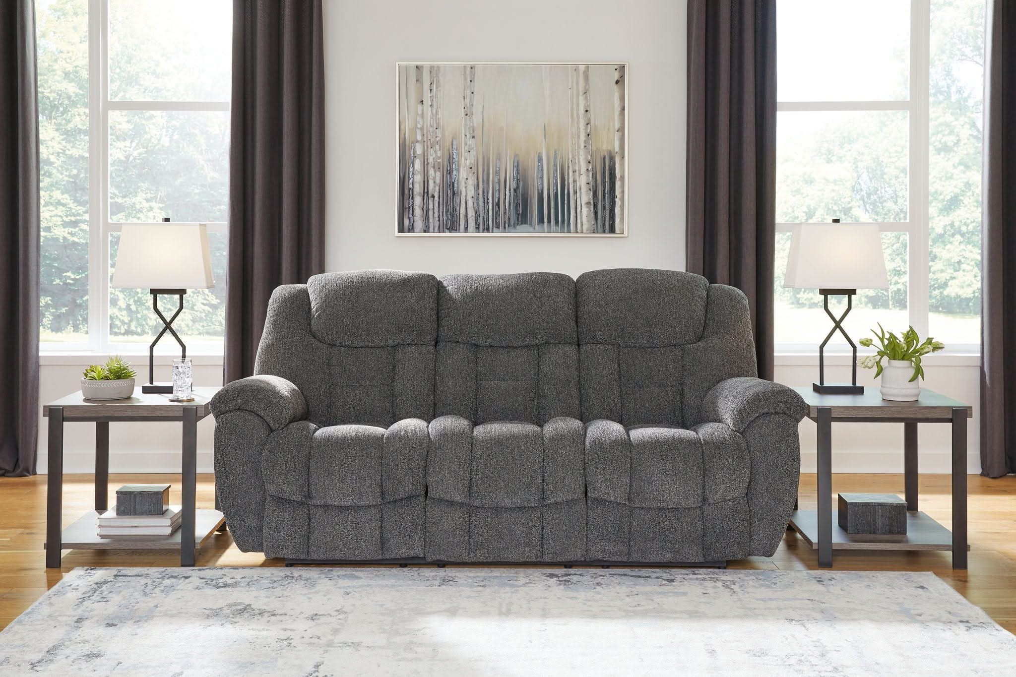 Foreside - Reclining Sofa - Charcoal - Image 3